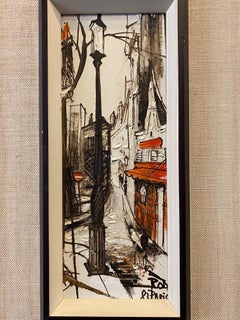 Paris 1983 by Rody - Oil on canvas 10x25 cm