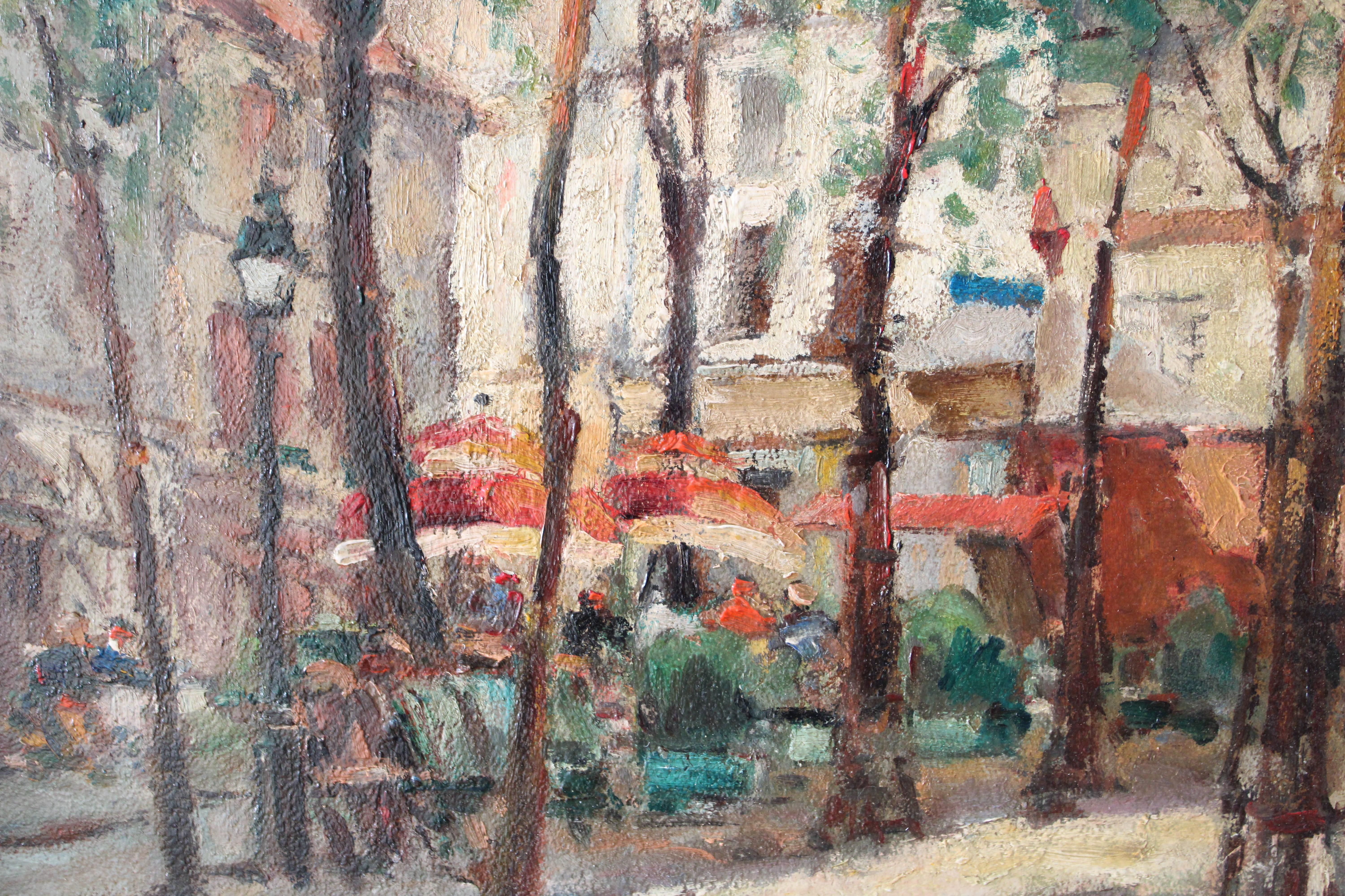 Paysage urbain parisien,  Peinture à l'huile de paysage, Art français impressionniste, Art du milieu du siècle, Art mural, Décoration vintage, Art vintage, Décoration française, Café de Paris

Vintage French Post-Impressionist Landscape oil painting