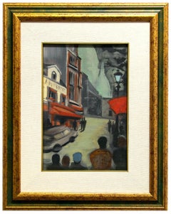 Paris - Original Oil on Cardboard by French Artist - Mid-20th Century