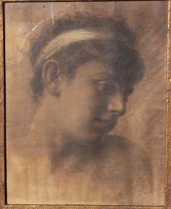 Pintura Style Paris Retrato de un joven firmado Principios del siglo XIX