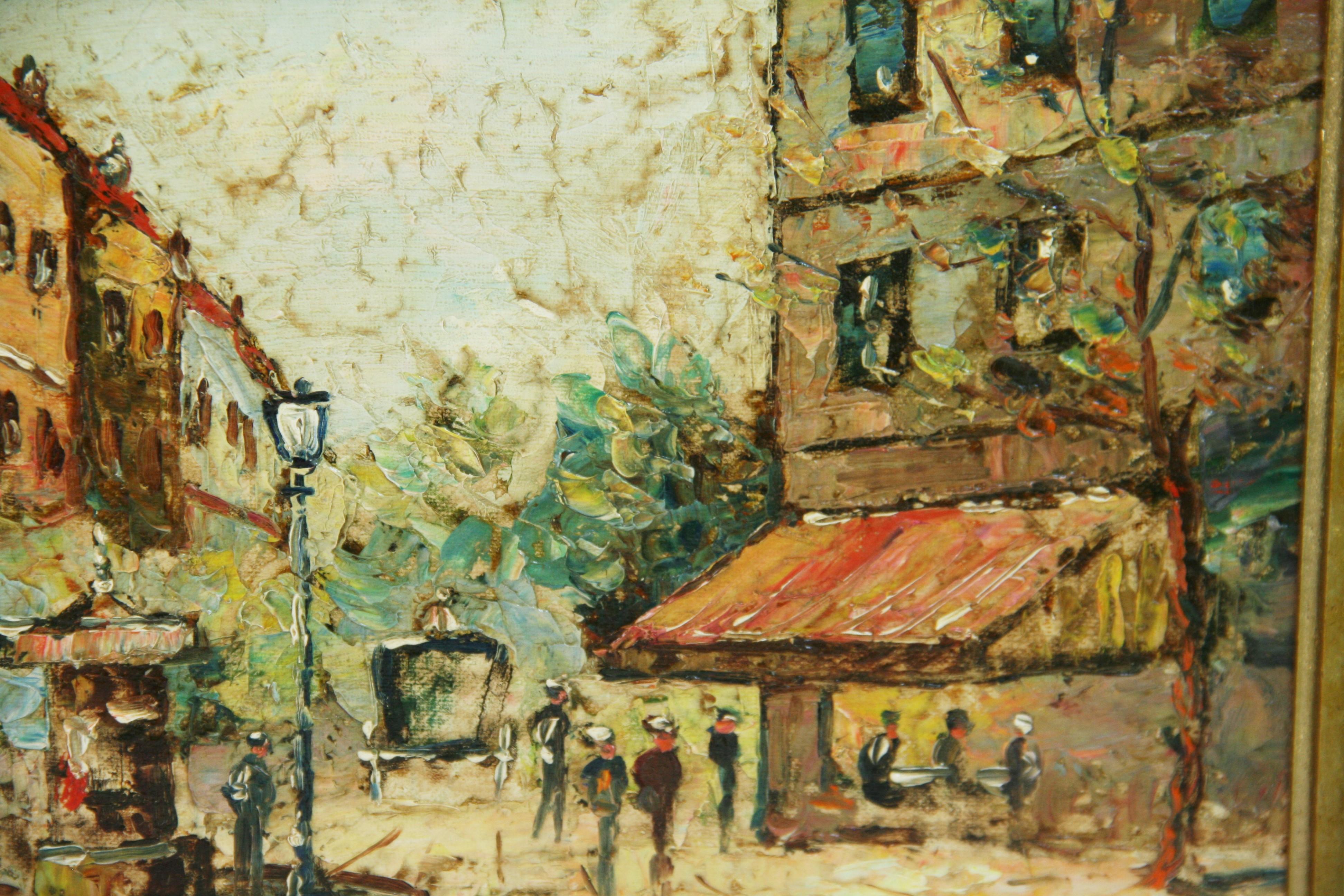 Parisian  Cafe Street Scene For Sale 1