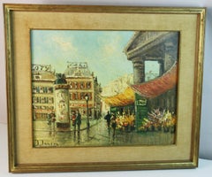 Parisian Flower Market Street Scene