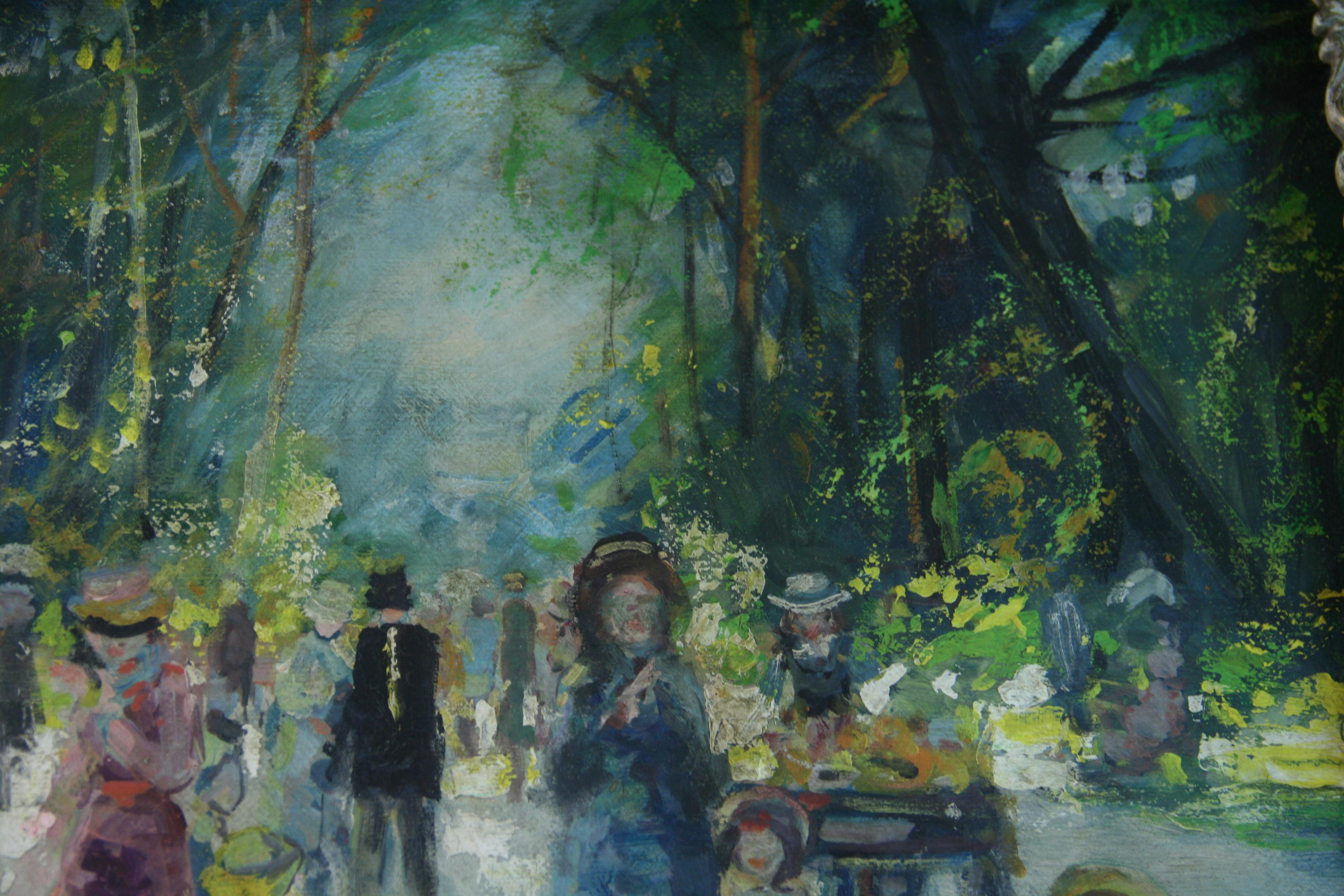 Parisians Strolling in The Park 1940's For Sale 6