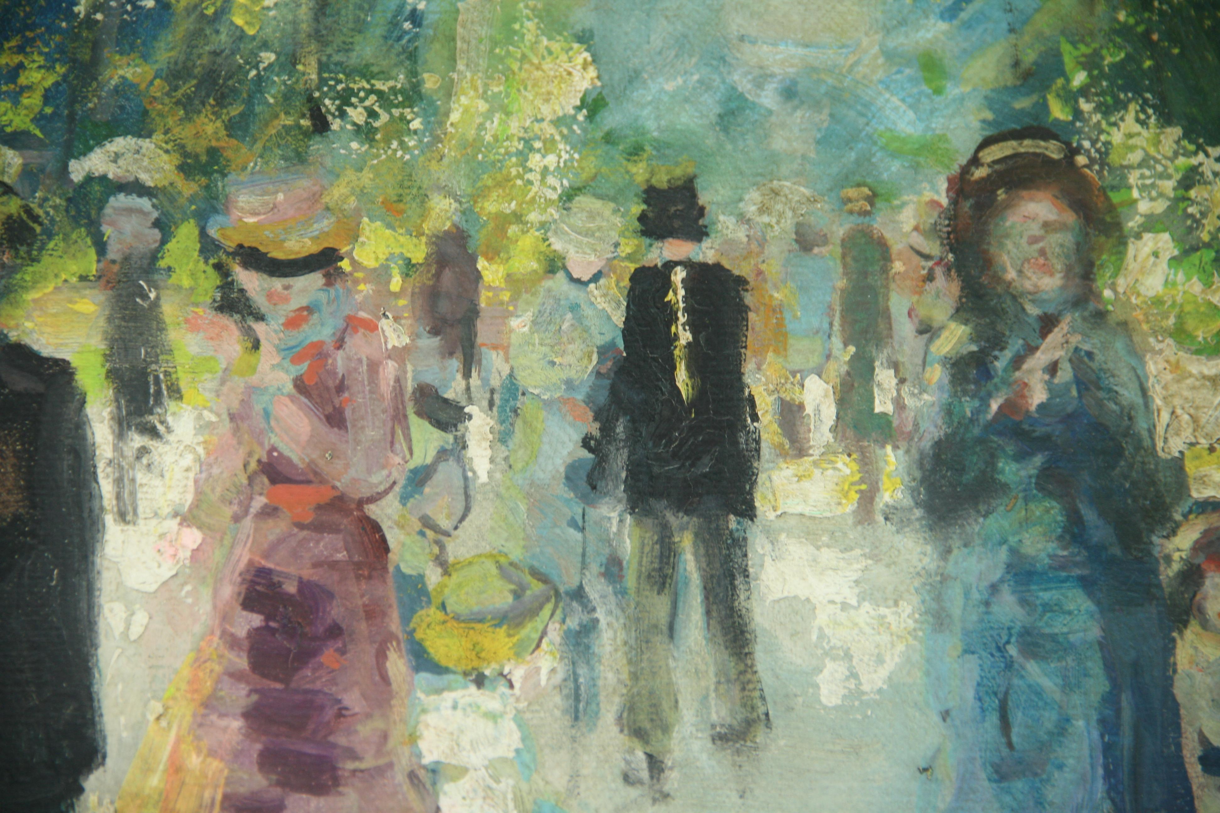 Parisians Strolling in The Park 1940's For Sale 8