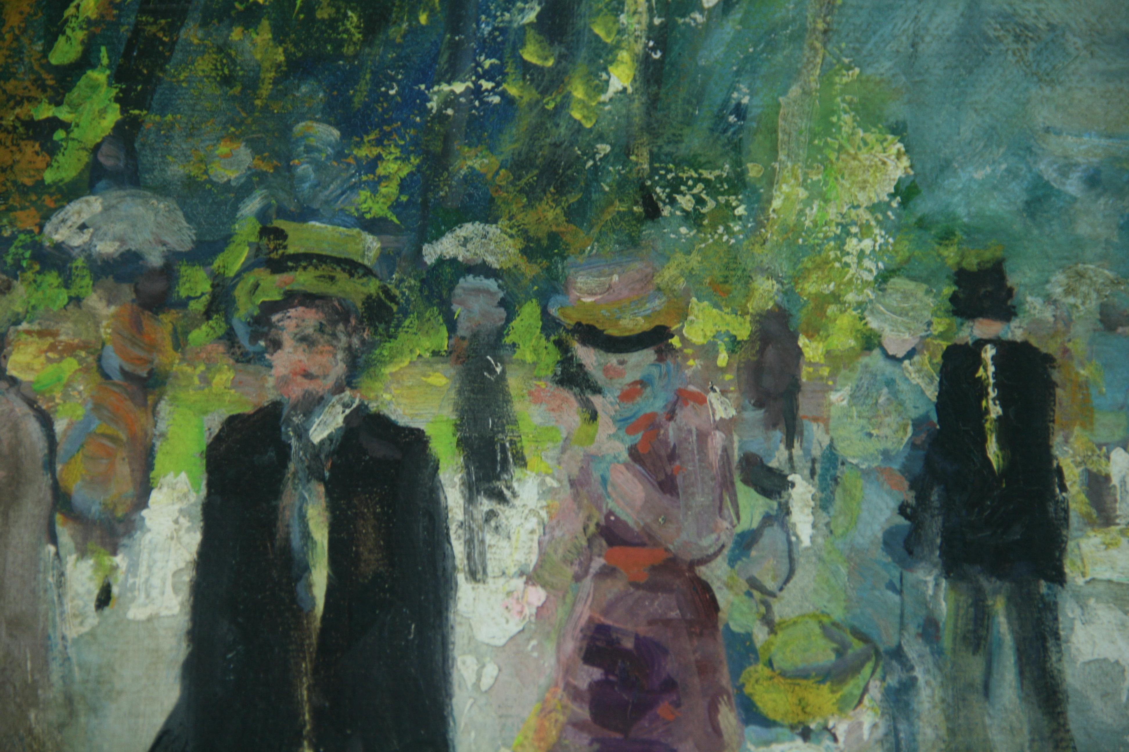 Parisians Strolling in The Park 1940's For Sale 9