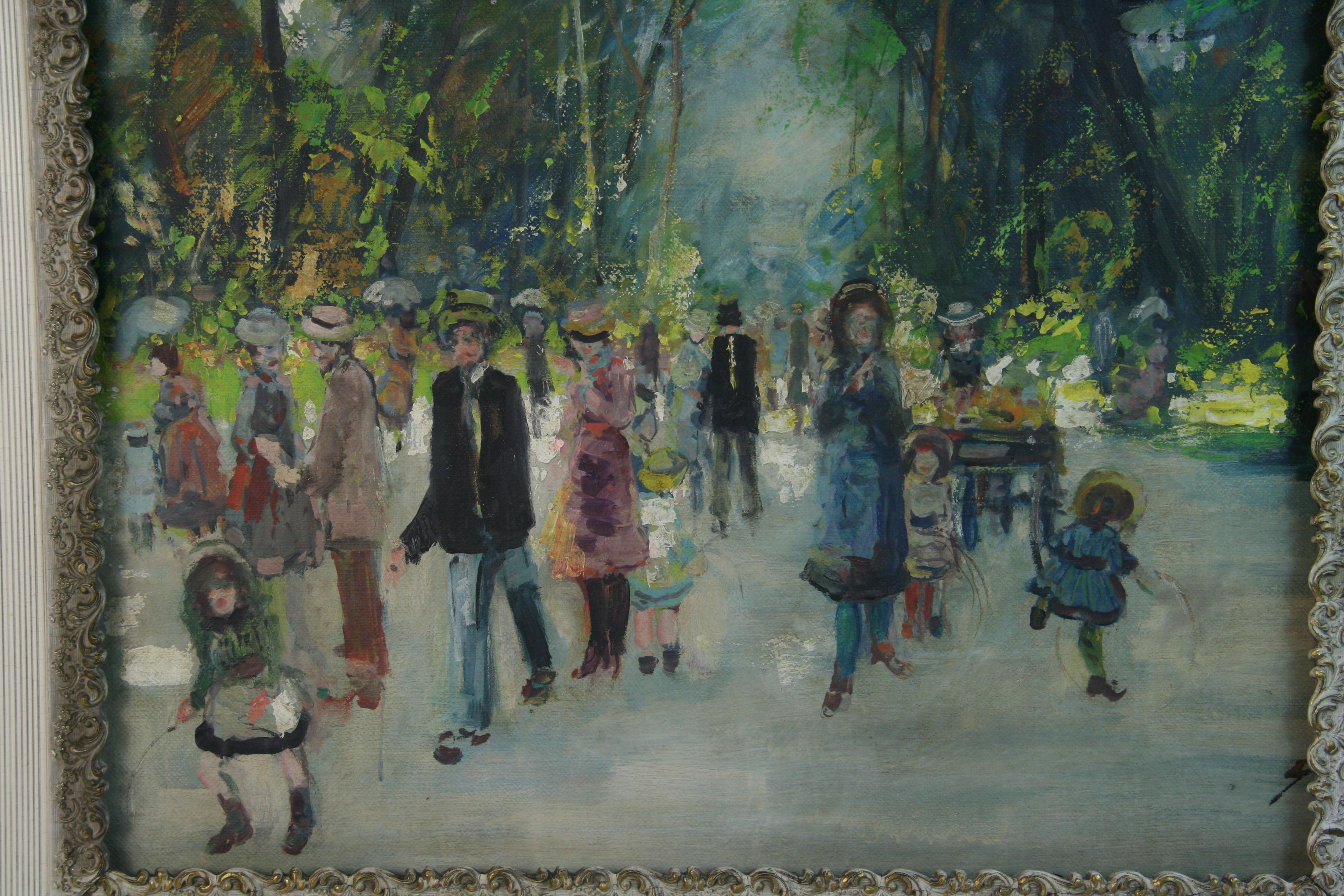 Parisians Strolling in The Park 1940's For Sale 13