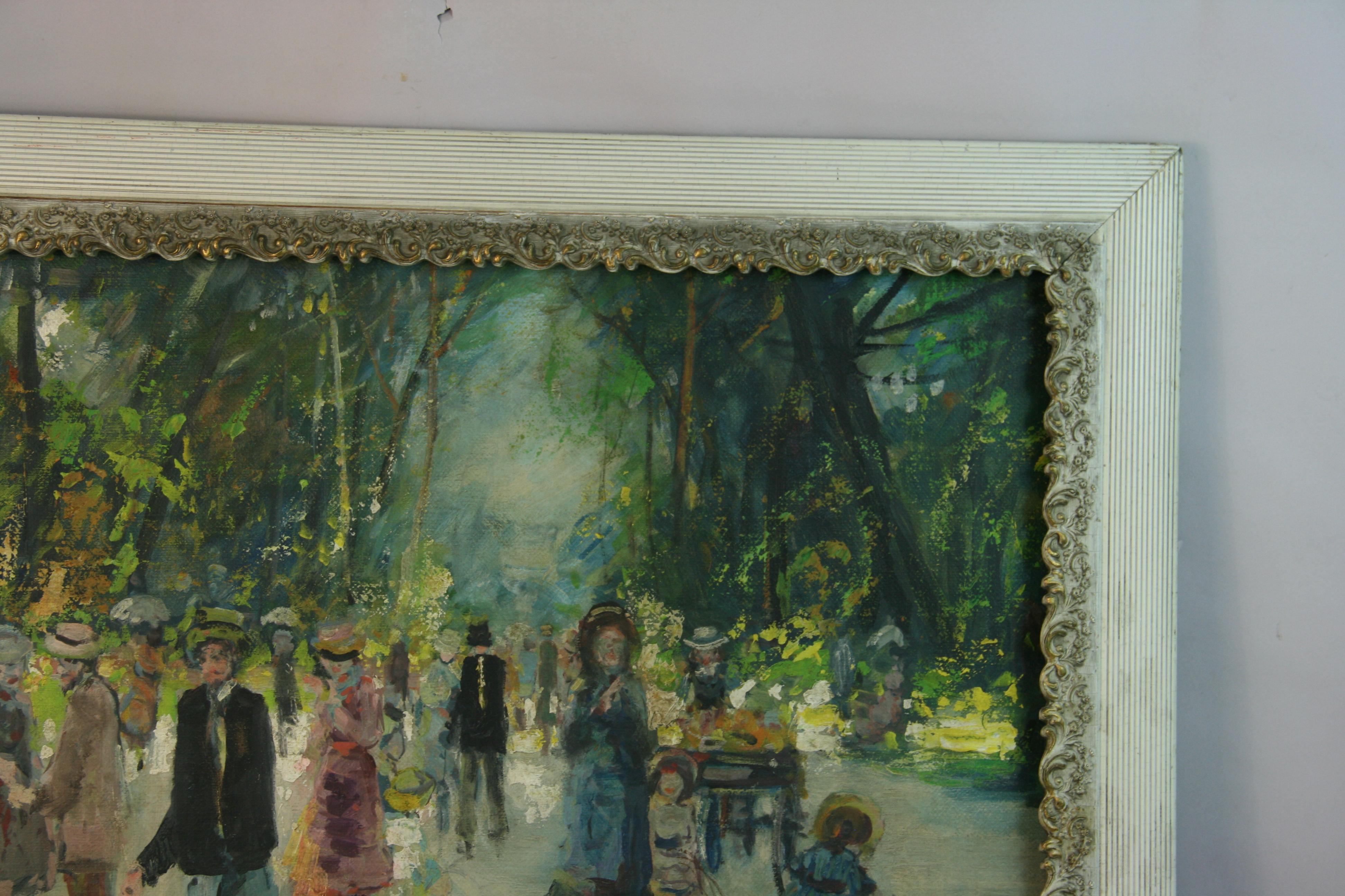 Parisians Strolling in The Park 1940's For Sale 14