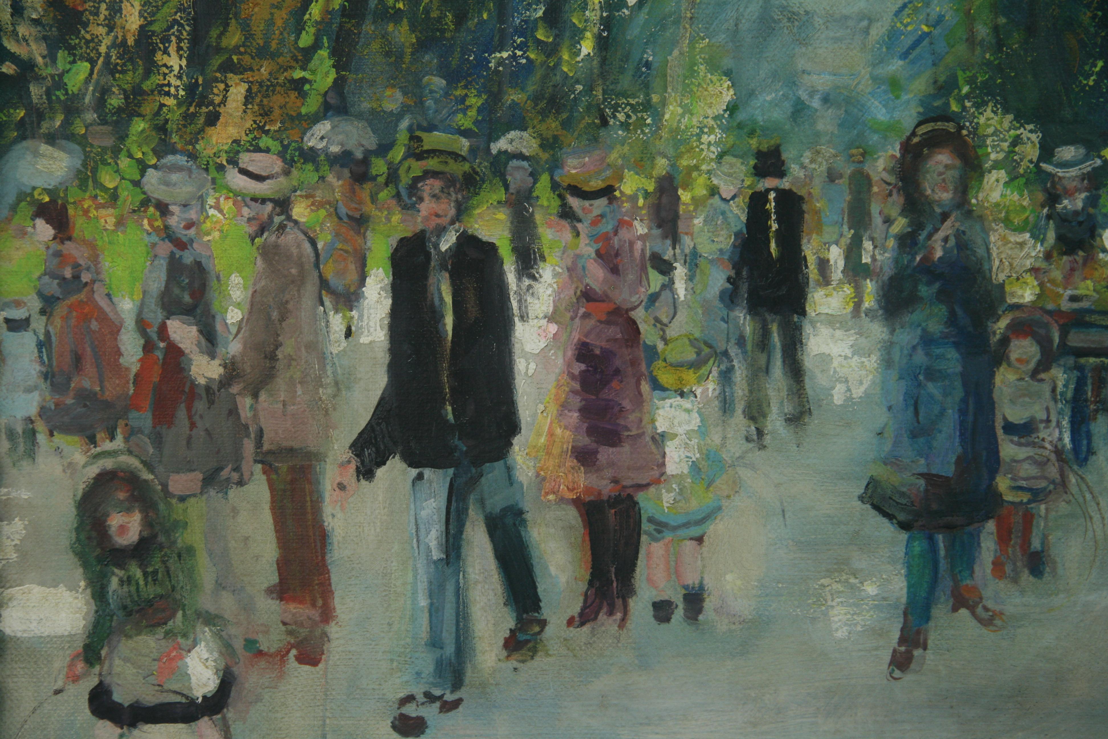 Parisians Strolling in The Park 1940's For Sale 15