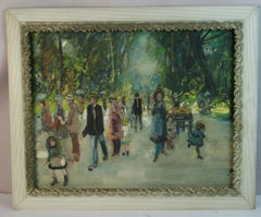 Parisinos paseando por el parque Años 40