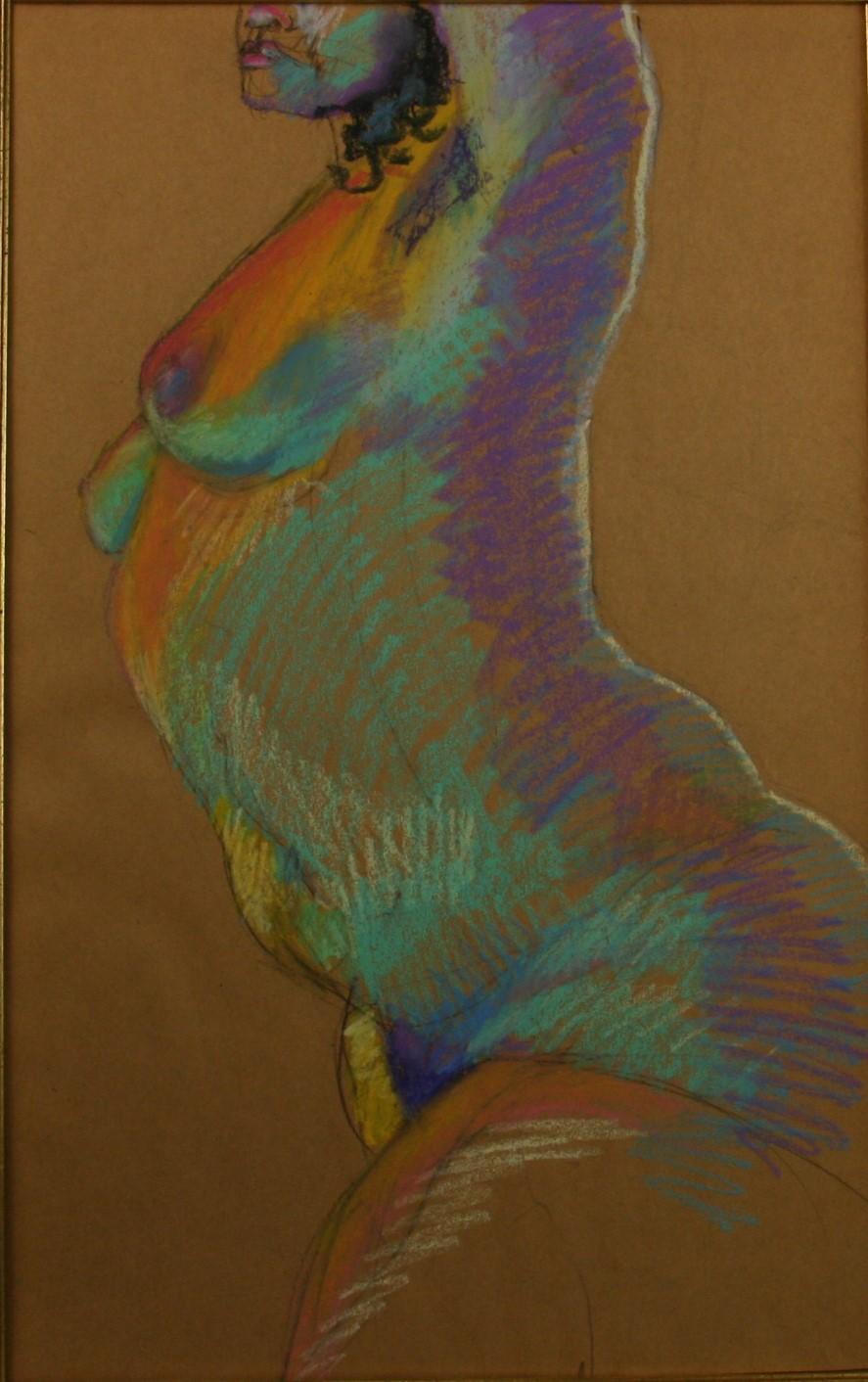 Pastel Nude On Paper - Painting by Unknown