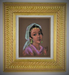 Pastel Portrait of a Young Biblical Woman