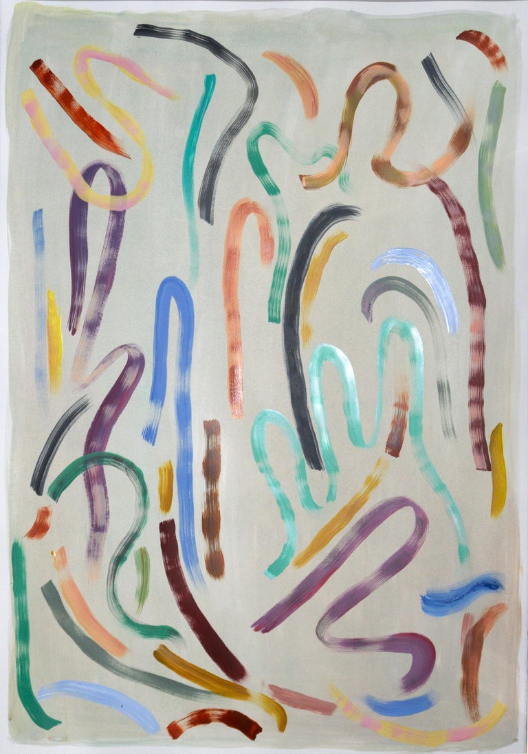 Unknown Pastel Ribbon No 1 Mixed Media On Watercolor Paper