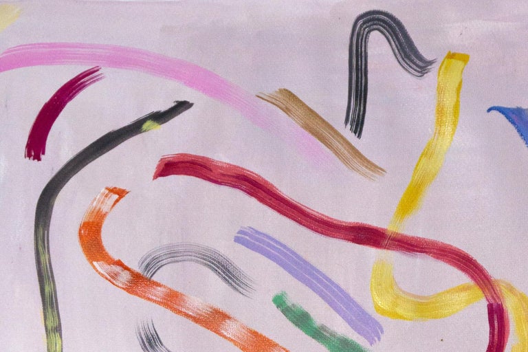 Unknown Pastel Ribbon No 2 Abstract Painting Soft Pink Tones
