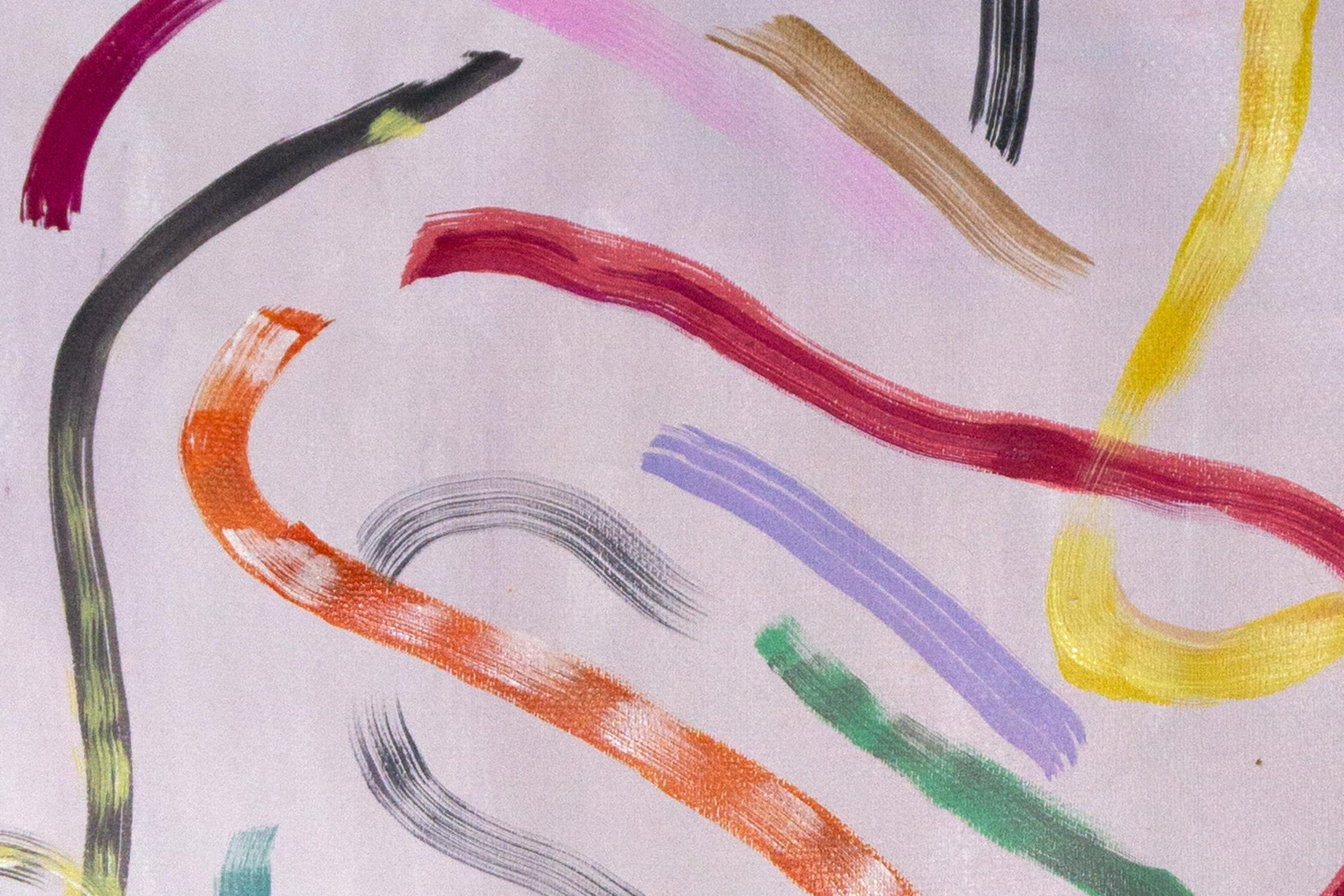 Unknown Pastel Ribbon No 2 Abstract Painting Soft Pink Tones