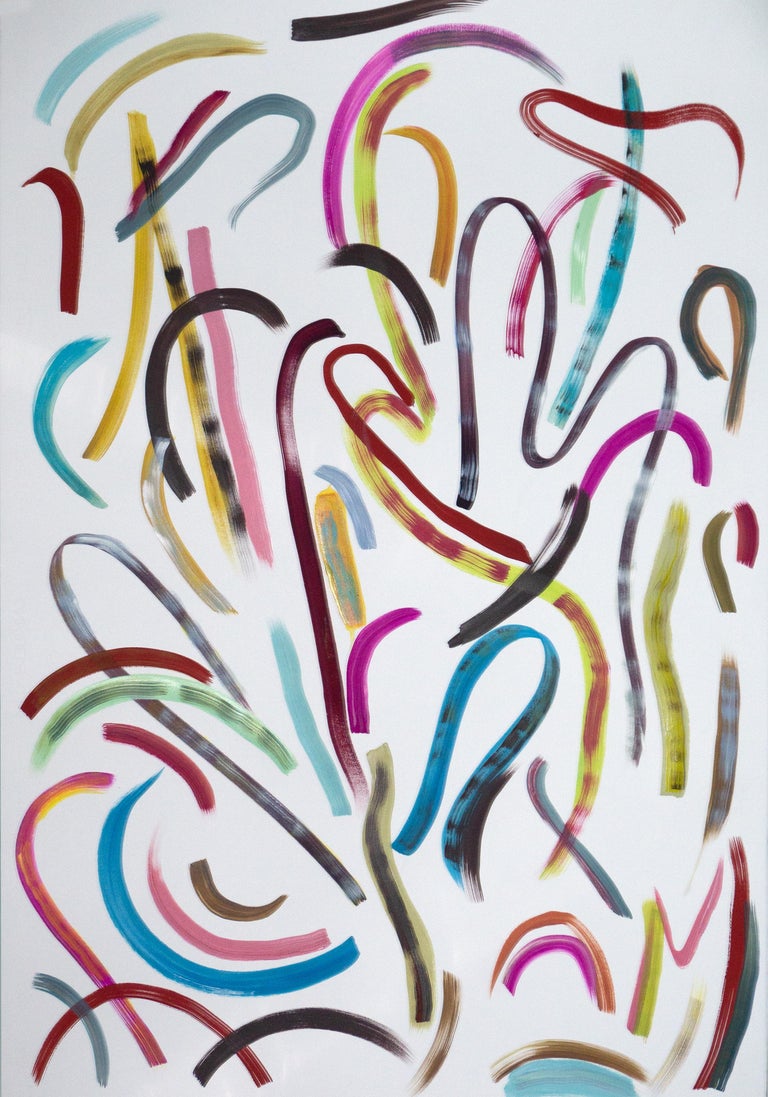 Unknown Pastel Ribbon No 4 Abstract Painting Vivid Palette On