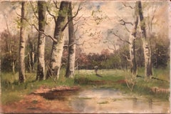 Pastoral Landscape Oil Painting Country Lane Scene