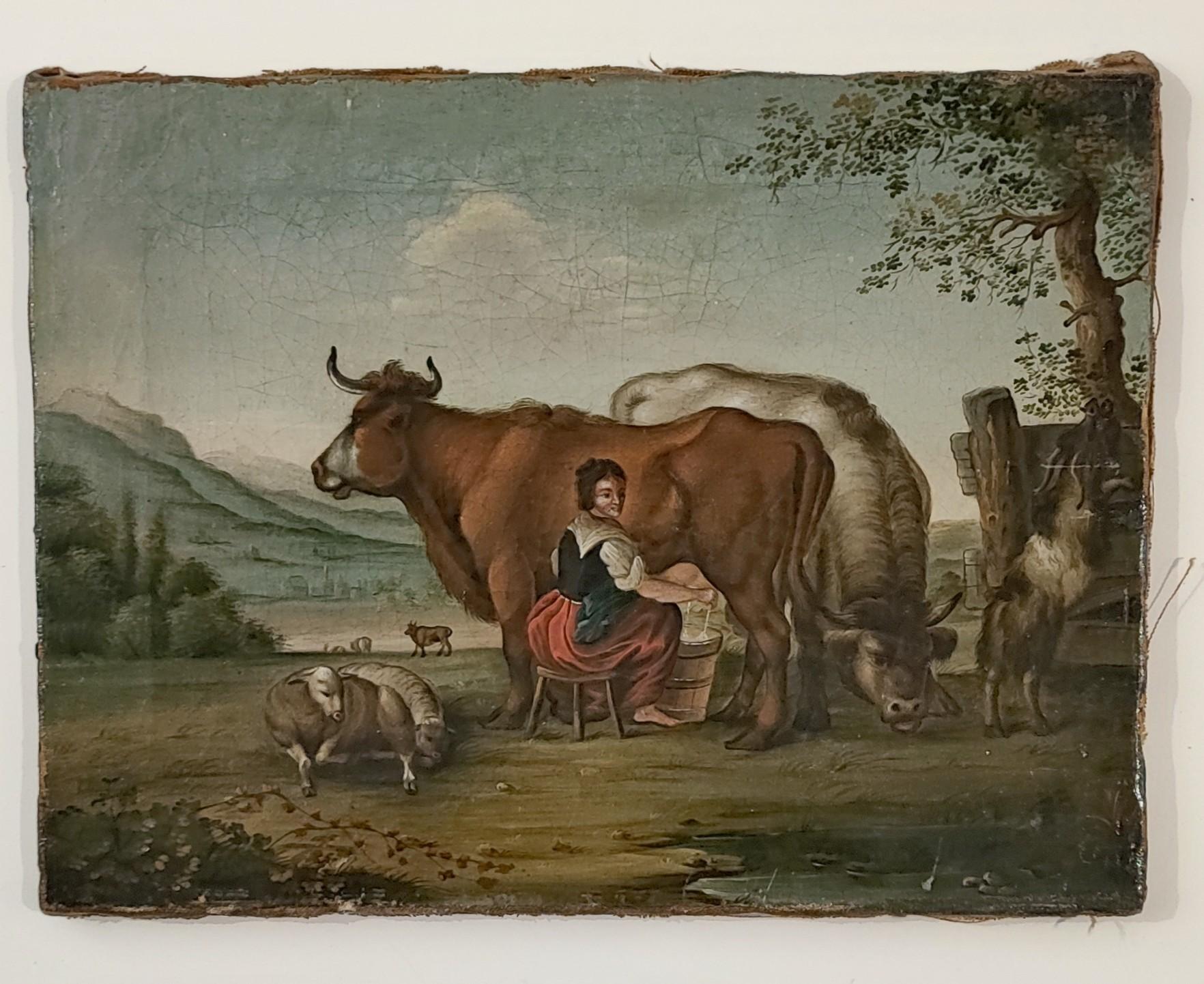 Pastoral scene - Painting by Unknown