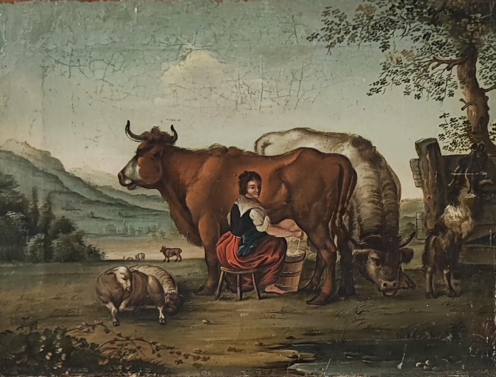 Unknown Figurative Painting - Pastoral scene