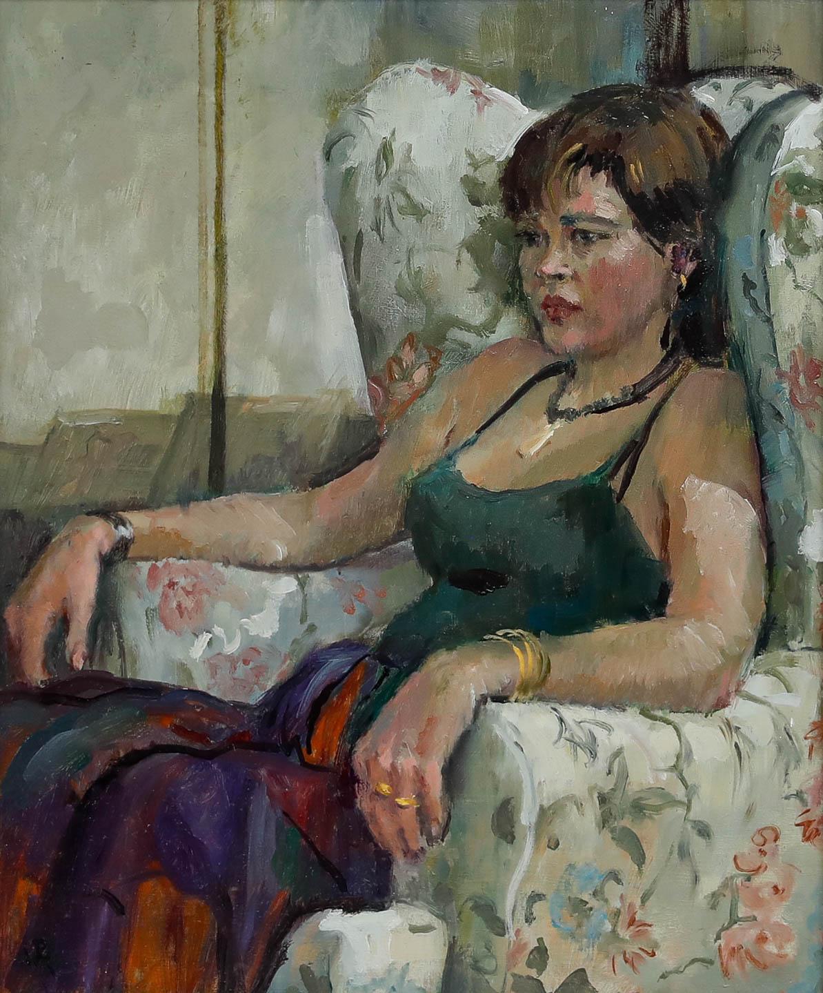 Pat MacLaurin (1933-2022)  - 20th Century Oil, Myken in the Wingchair - Painting by Unknown