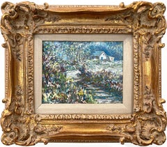 "Sentiero di campagna", stile della pittura a olio impressionista di Childe Hassam