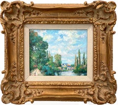 "Sendero por el campo" Estilo de Sisley Pintura impresionista al óleo sobre lienzo