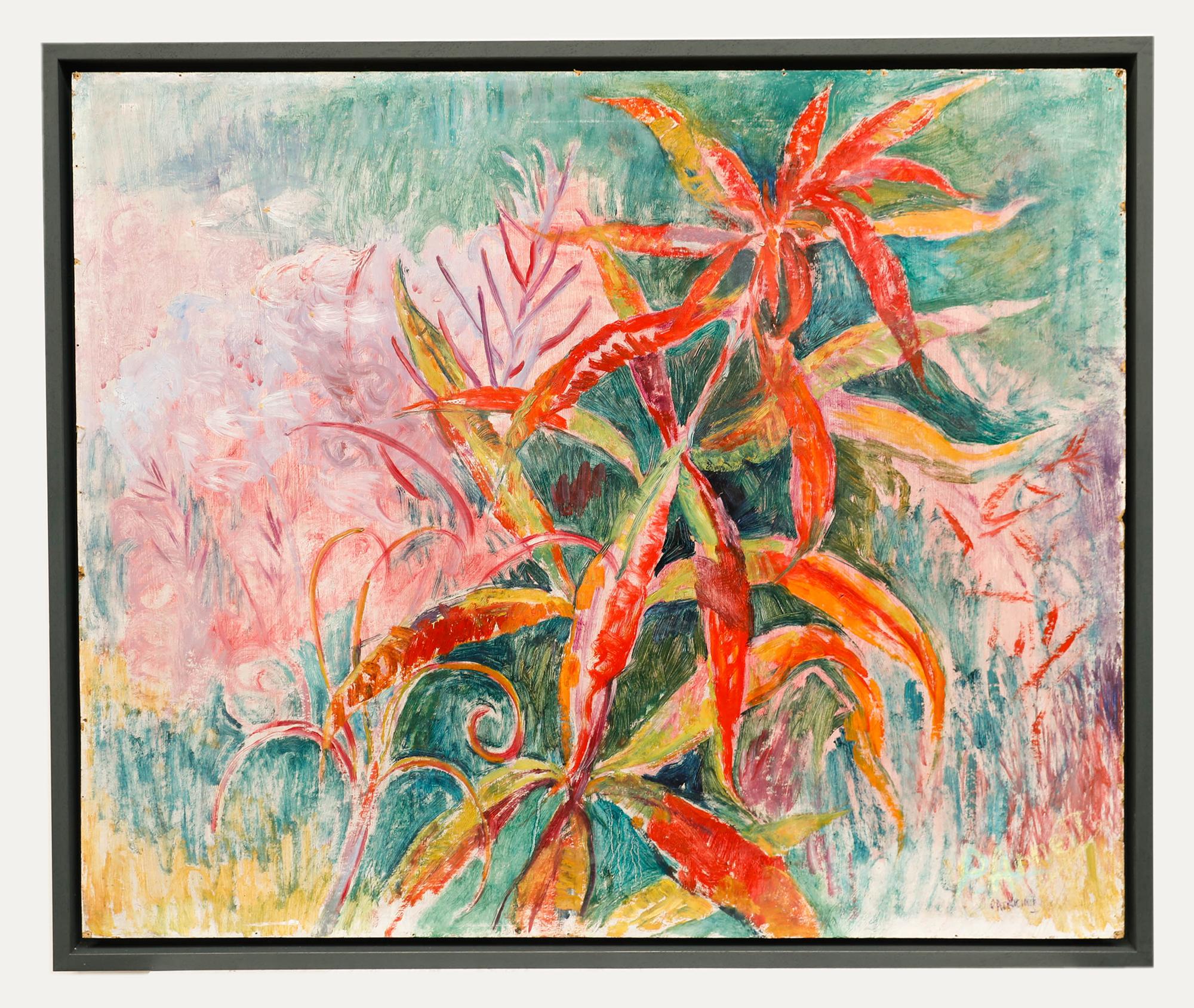 Unknown Still-Life Painting – Patricia Arnett (geb. 1923) - Gerahmtes Ölgemälde des 20. Jahrhunderts, Weidenherbs