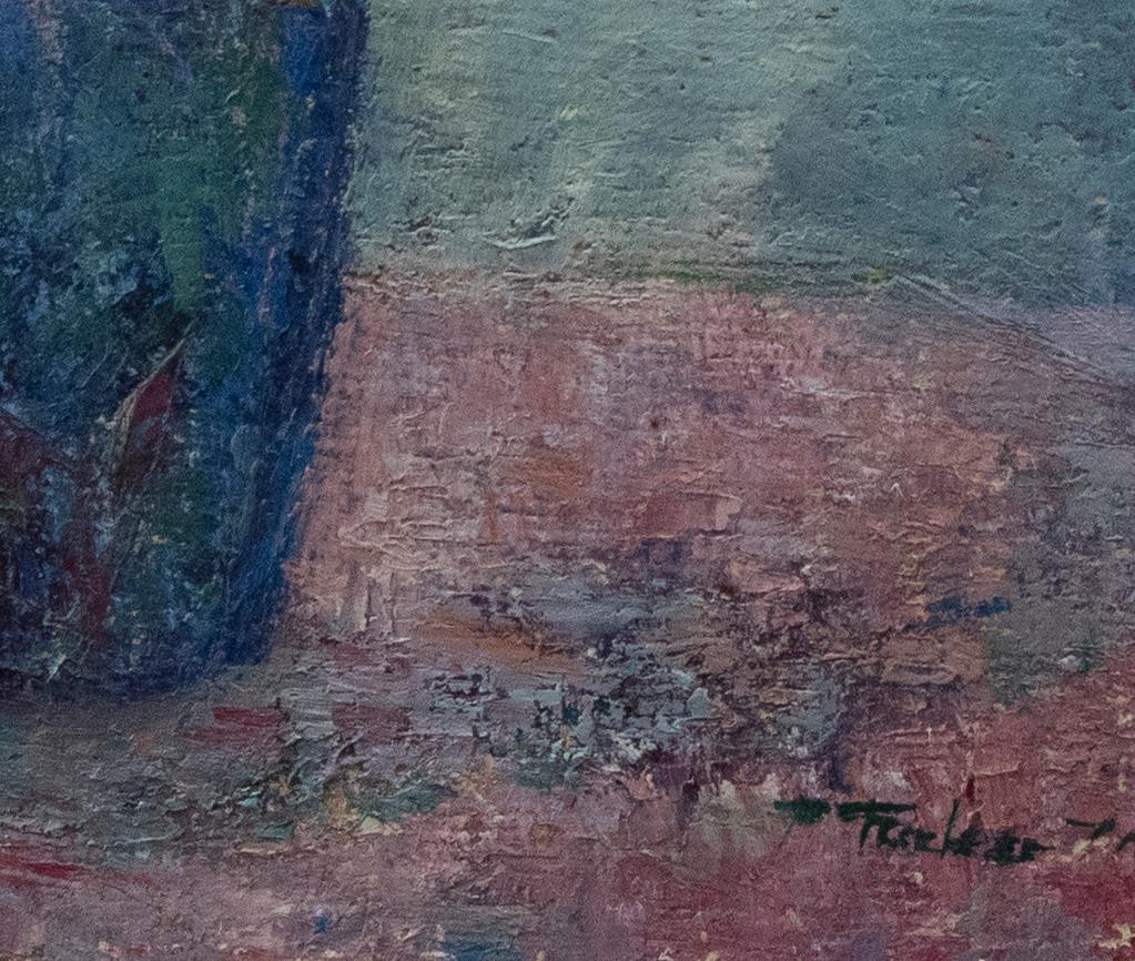 Patricia Tucker - Mid 20th Century Oil, Still Life of Roses - Gray Still-Life Painting by Unknown