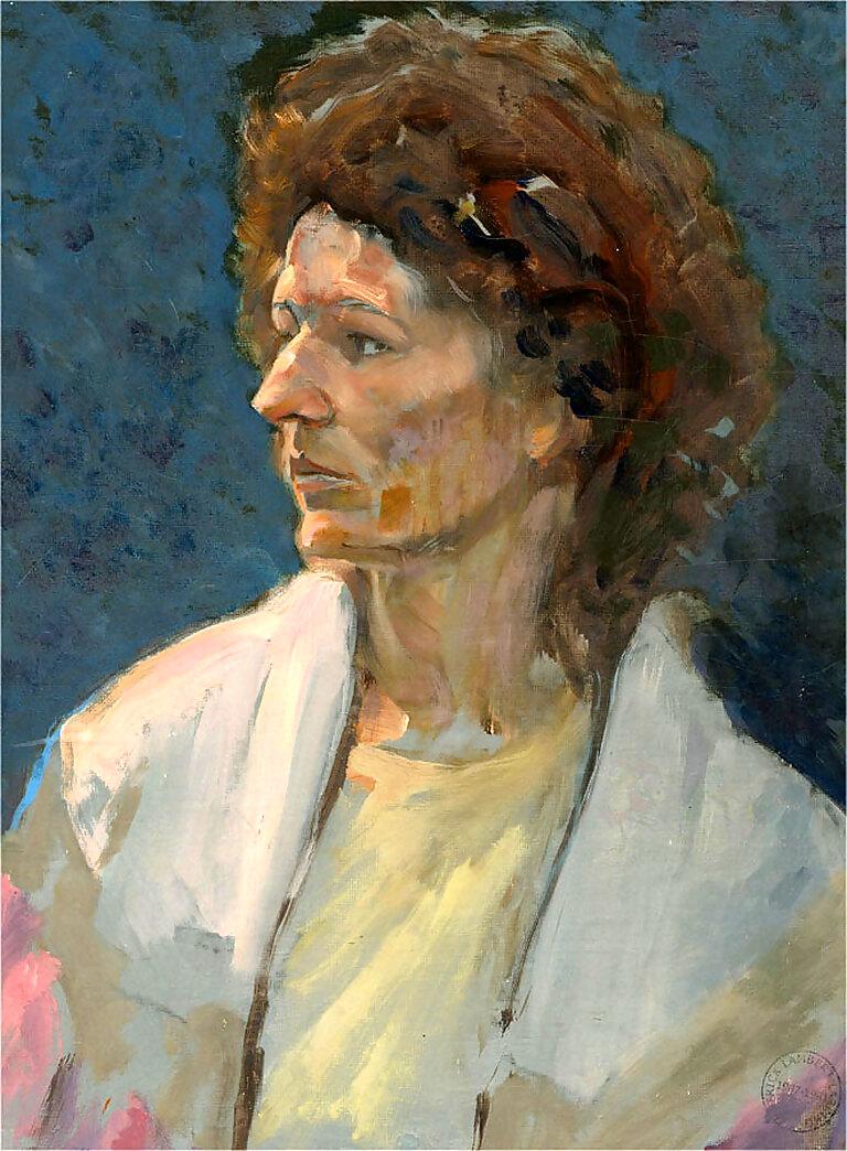 Patrick Lambert Larking ROI (1907-1981) - Oil, Portrait of a Woman 83 - Painting by Unknown