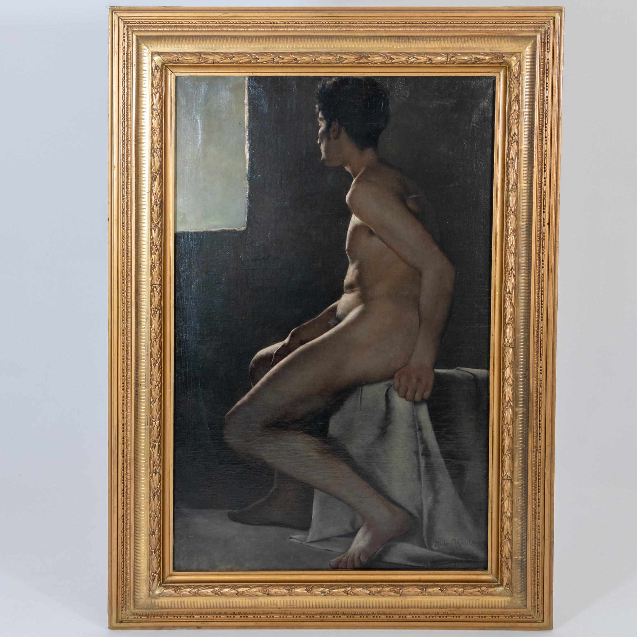 Paul Anton Kaulbach (1864 Hanover - 1930 Berlin) Nu masculin - Impressionnisme abstrait Painting par Unknown