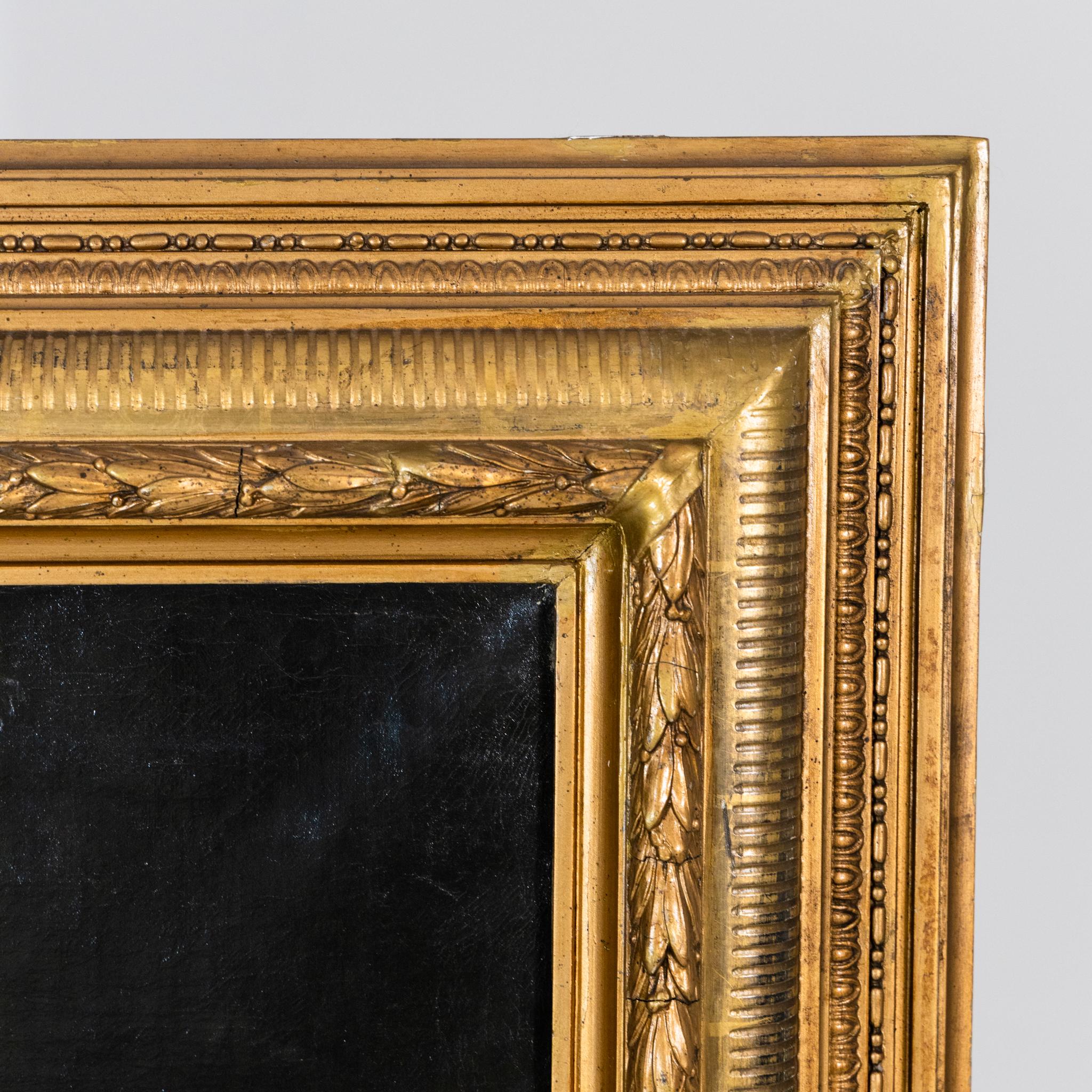 Représentation d'un nu masculin dans un décor architectural diffus. Signé en bas à droite (Paul) Anton Kaulbach (1864 Hannover - 1930 Berlin).
Huile sur toile, dans un cadre patiné d'or. Taille de l'image : 99 x 62,5 cm