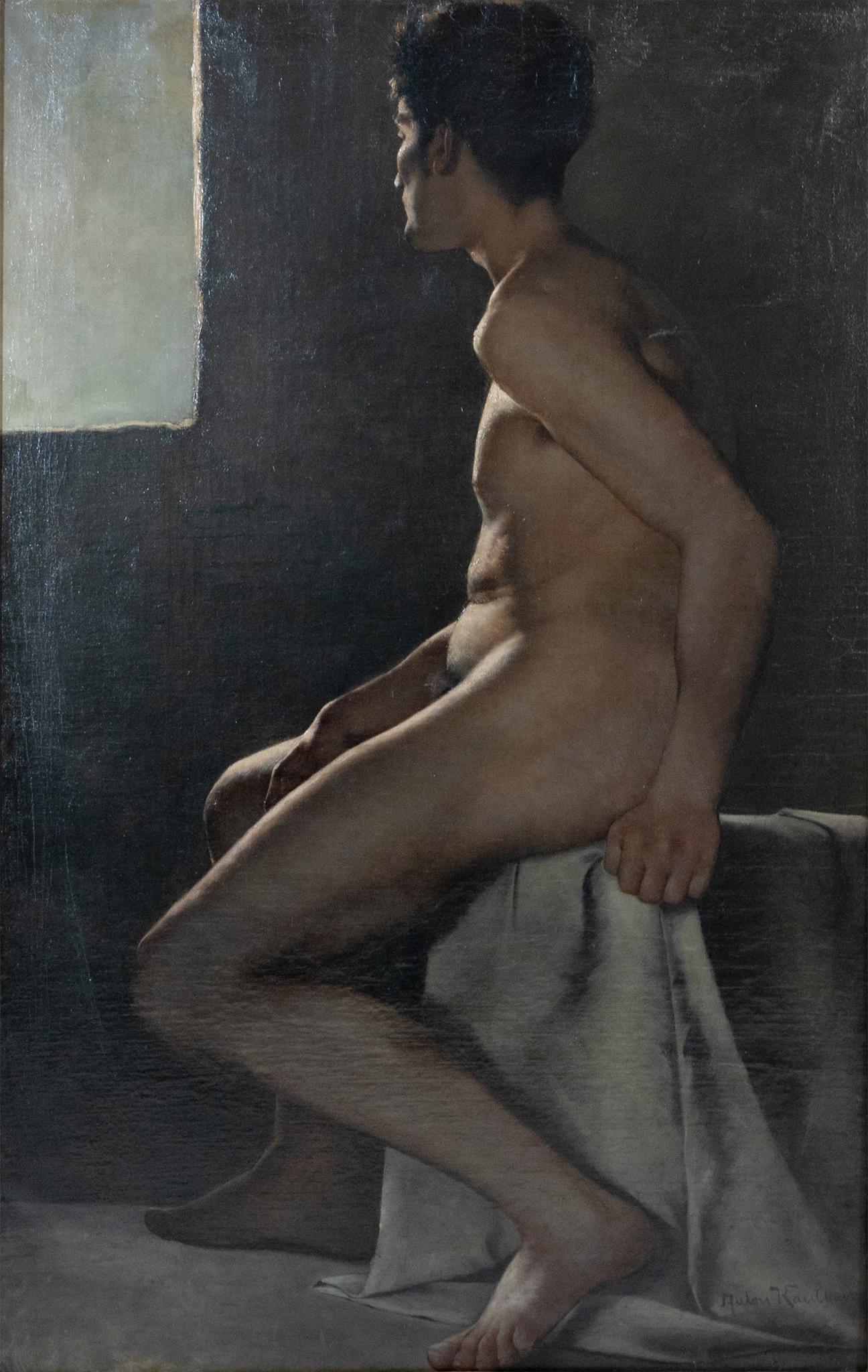 Nude Painting Unknown - Paul Anton Kaulbach (1864 Hanover - 1930 Berlin) Nu masculin