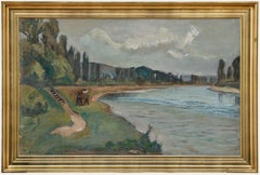 Paul Burckhardt (1880-1961) - 1921 Öl, Spaziergang am Flussufer