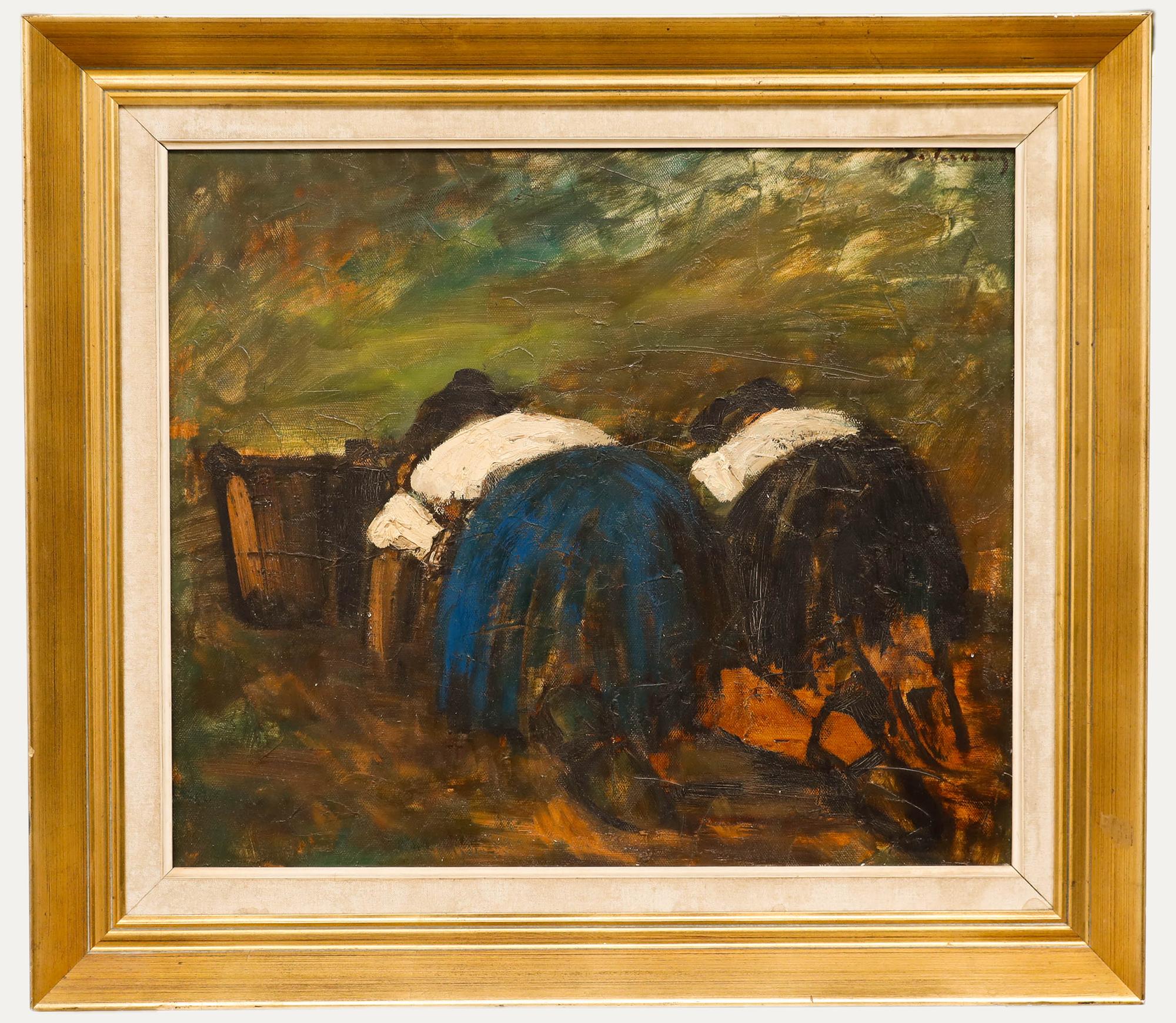 Paul De Leenheer - Encadré 1972, Huile, Les tourneurs de pommes de terre