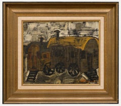 Paul De Leenheer - Olio del XX secolo incorniciato, Vagoni degli zingari