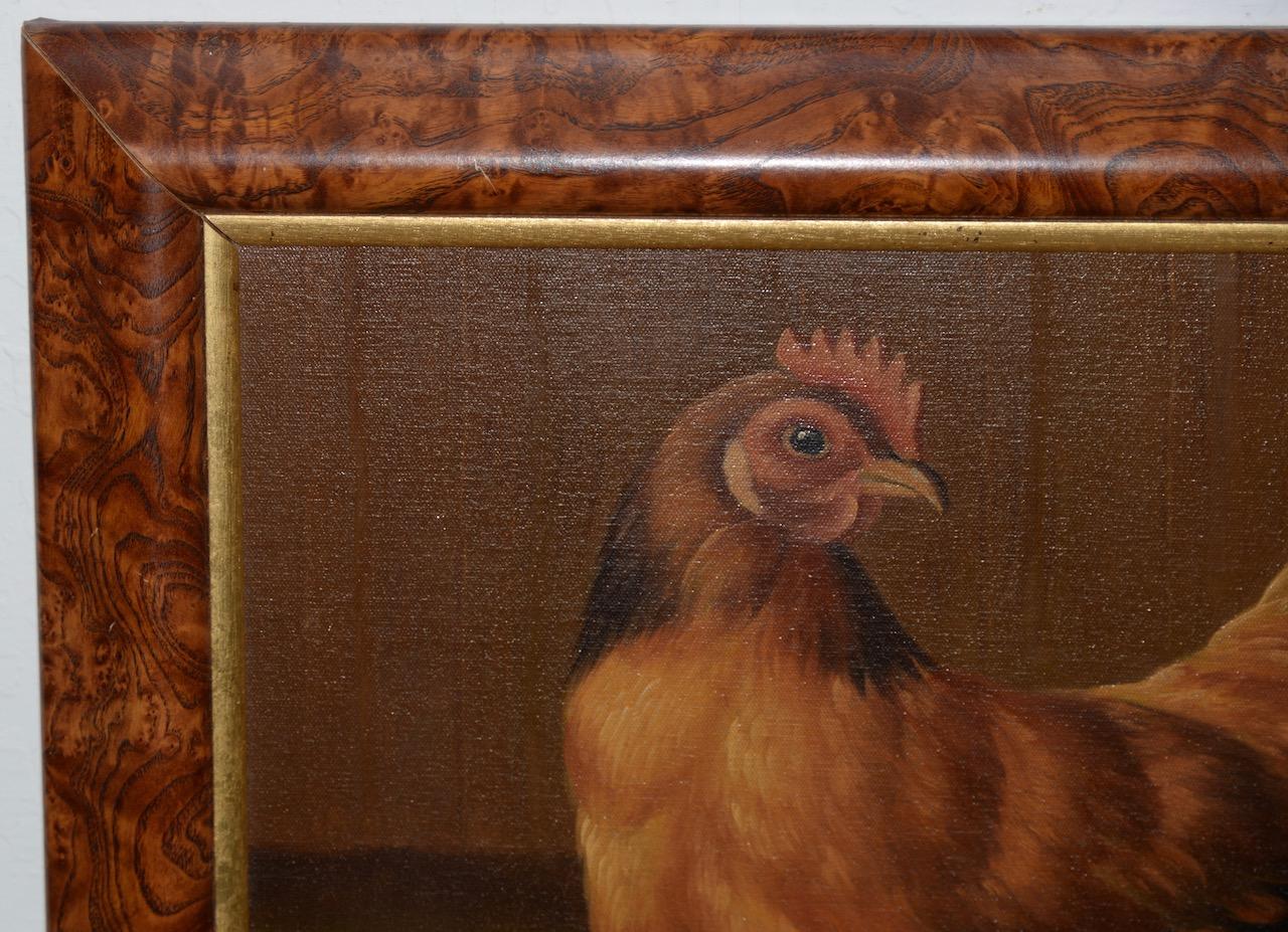 Peinture à l'huile originale de Paul English intitulée « Chicken with Chicks » (Chicken with Chicks) en vente 2