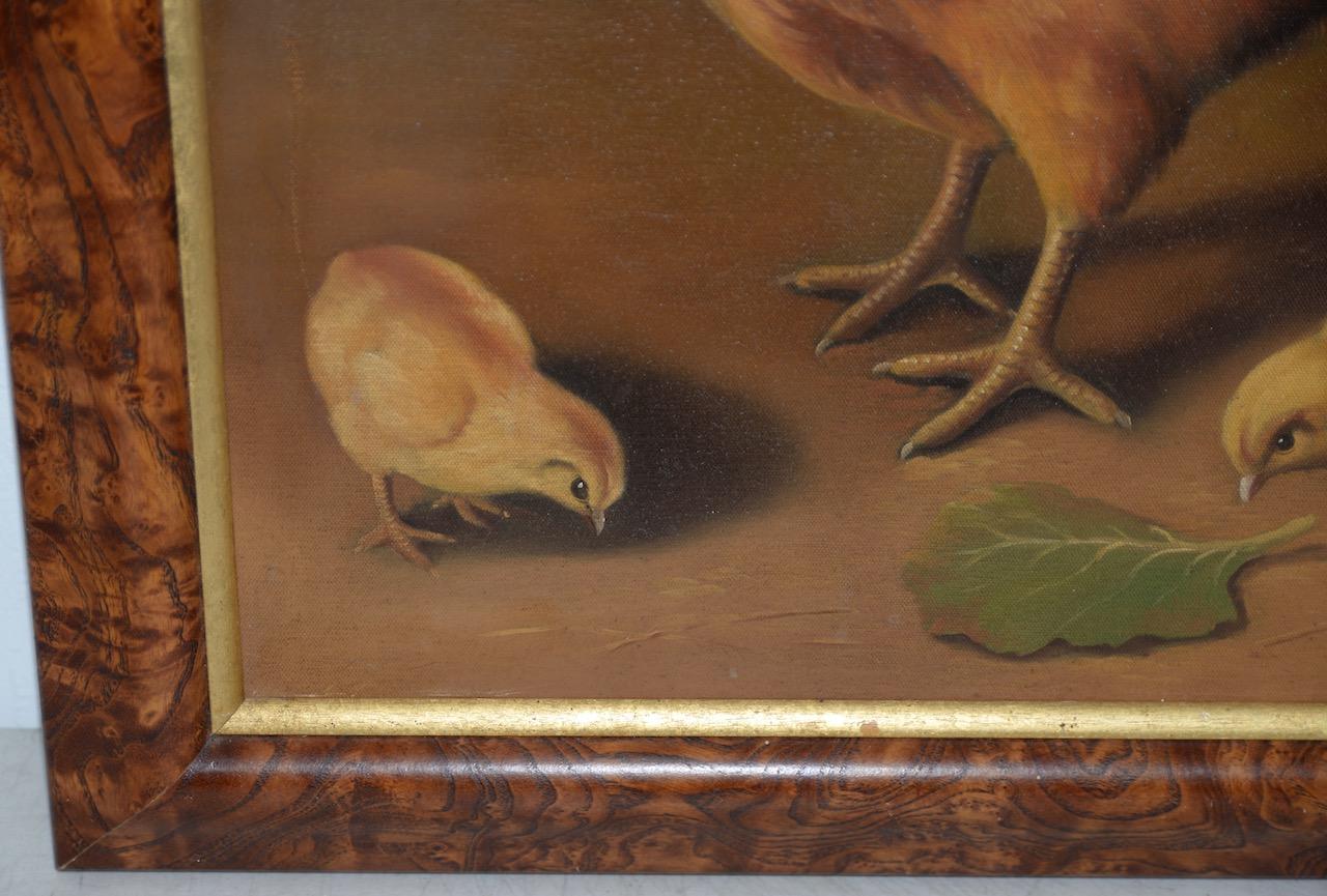 Peinture à l'huile originale de Paul English intitulée « Chicken with Chicks » (Chicken with Chicks) en vente 3