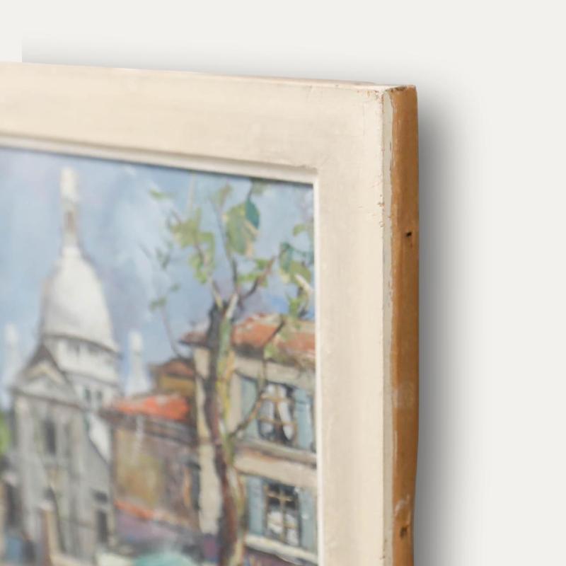 Paul Feron - Gerahmtes Öl aus der Mitte des 20. Jahrhunderts, Une Vue de la Basilique du Sacre-Coeur im Angebot 1