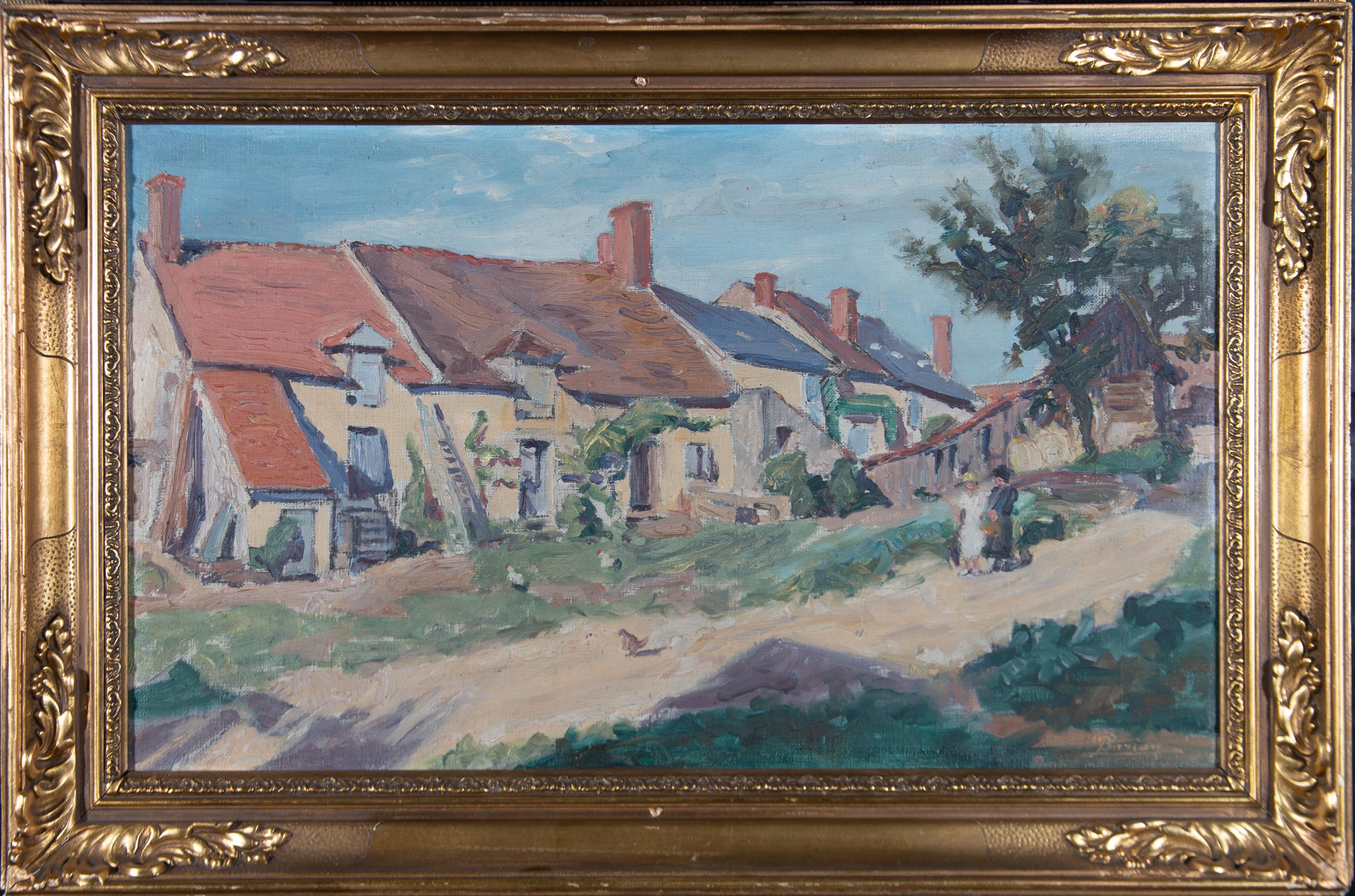 Unknown Landscape Painting - Paul Joseph Barian - Signed & Framed Early 20th Century Oil, Country Lane