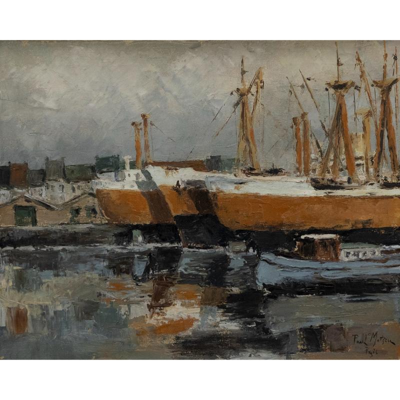 Paul Mattseu  - 20th Century Oil, The Harbour - Painting by Unknown