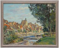 Paul Scholz - Framed  Mid 20th Century Oil, At the Enz