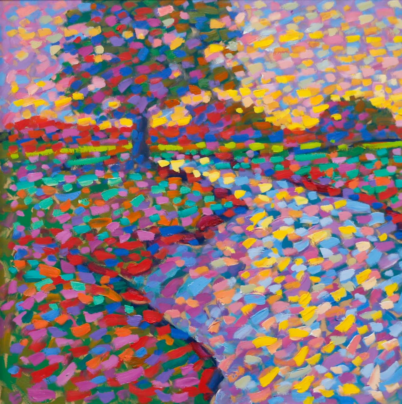 Paul Stephens (geb. 1957) - Contemporary Oil, River Brue & The Somerset Levels – Painting von Unknown