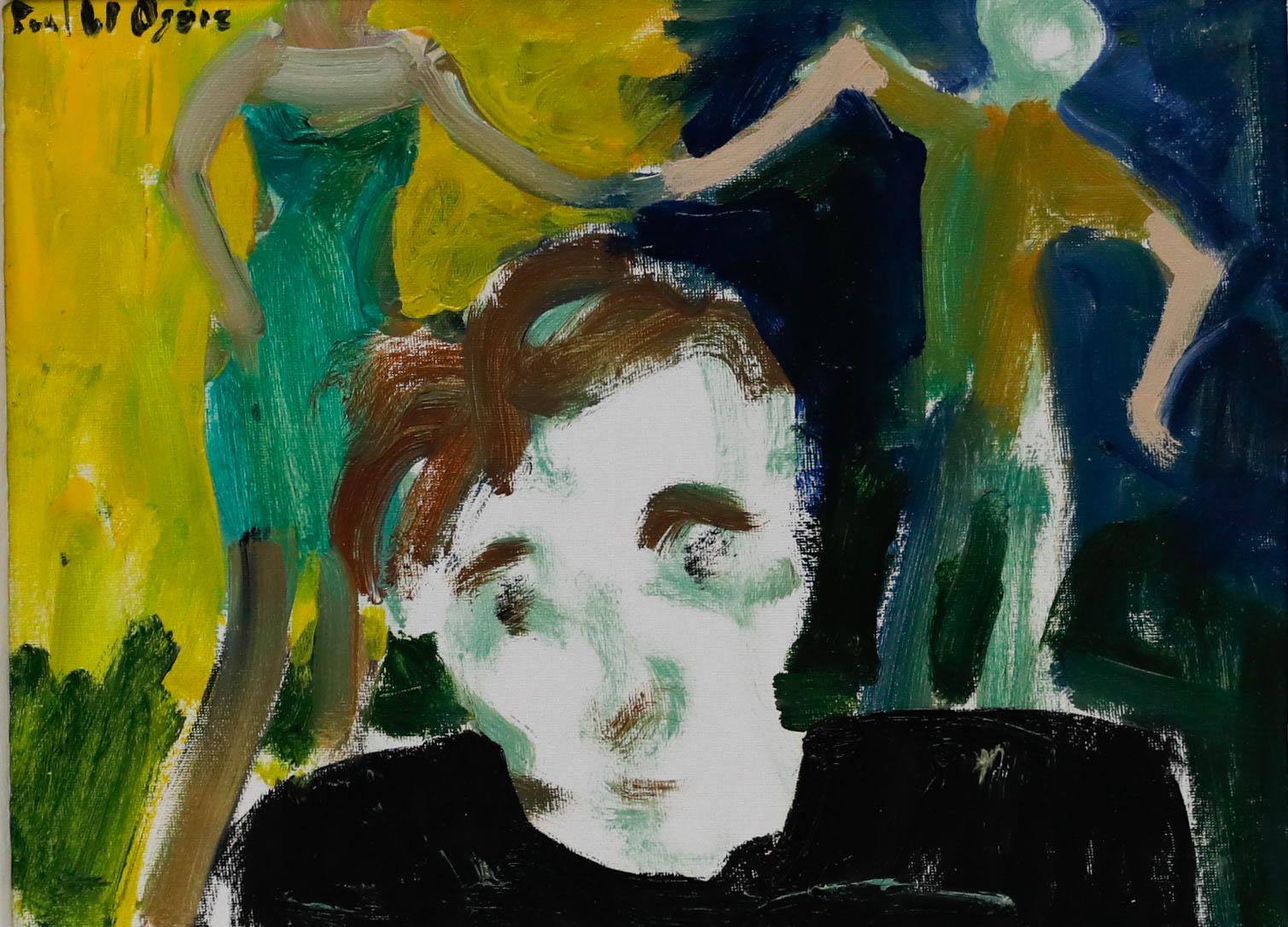 Paul W. Ozere - Zeitgenössisches Öl, The Third Wheel – Painting von Unknown
