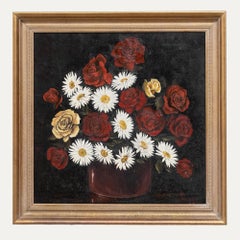 Pauline Landen  - 1971 Oil, Roses and Daisies