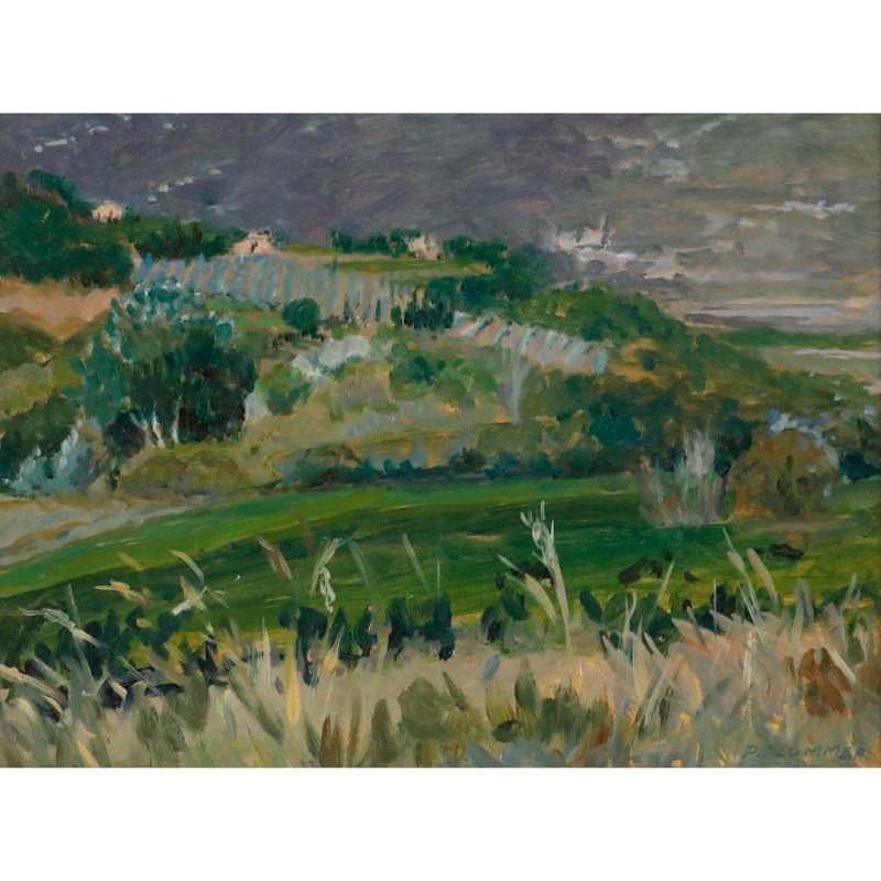 Pauline Plummer (née en 1933) - Huile contemporaine, Une perspective près de Roussillon - Painting de Unknown