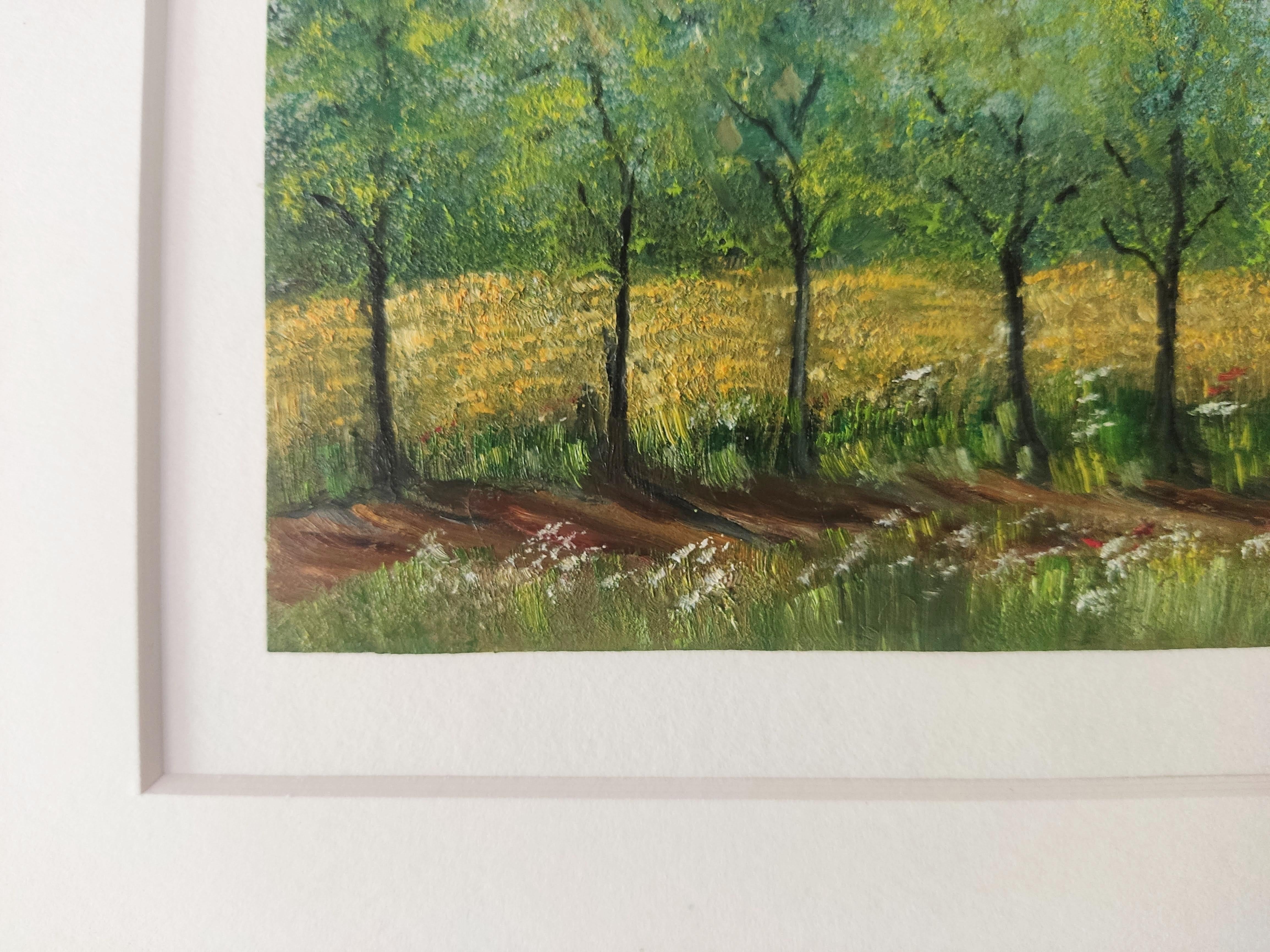 Paysage Français. Pittura a olio originale, Paesaggio, Campagna francese 1