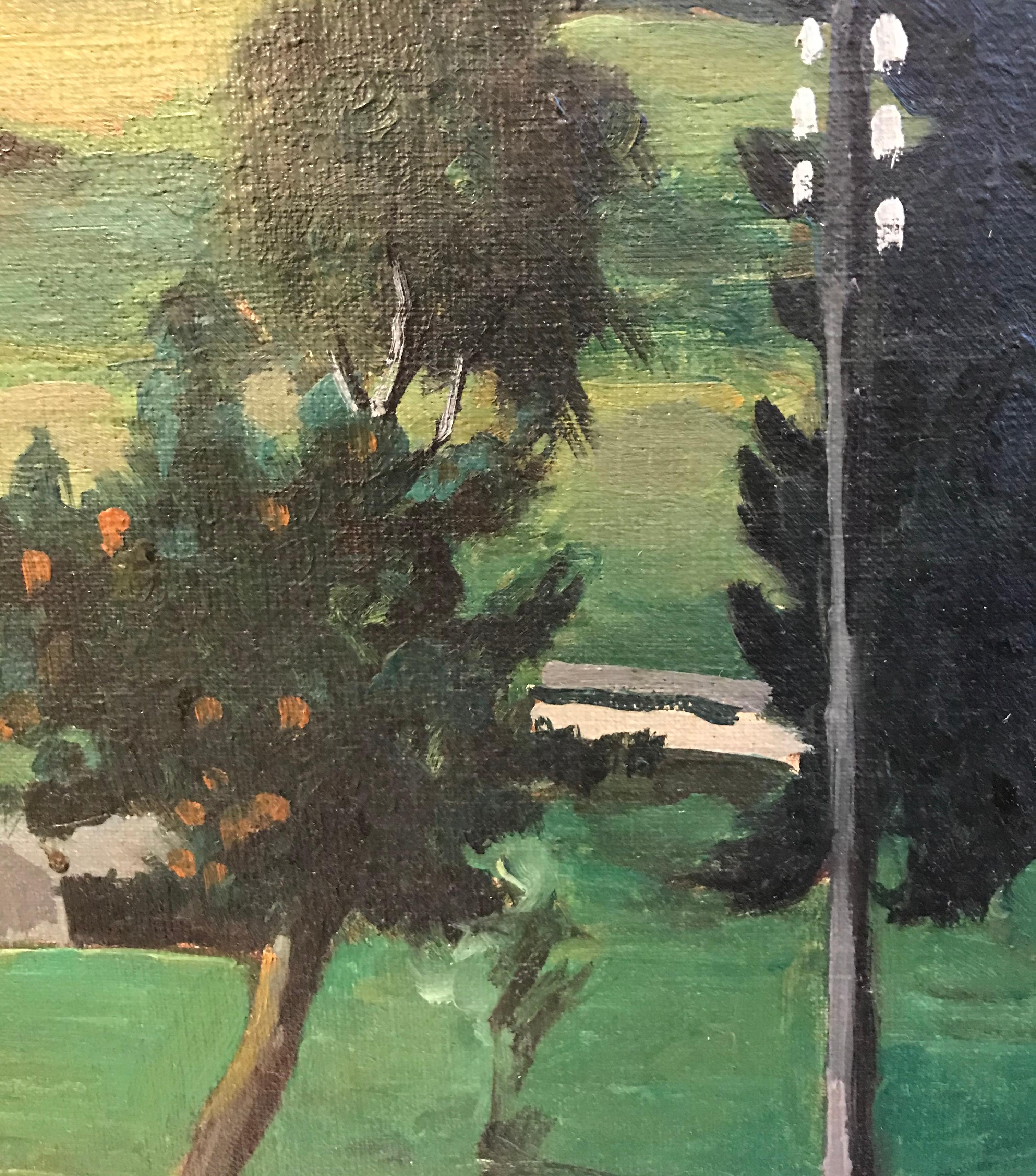 Unbekannter Künstler des 19. Jahrhunderts. 
Landschaft auf Leinwand gemalt. 

Vergoldeter Holzrahmen
73 x 91 x 5,5 cm