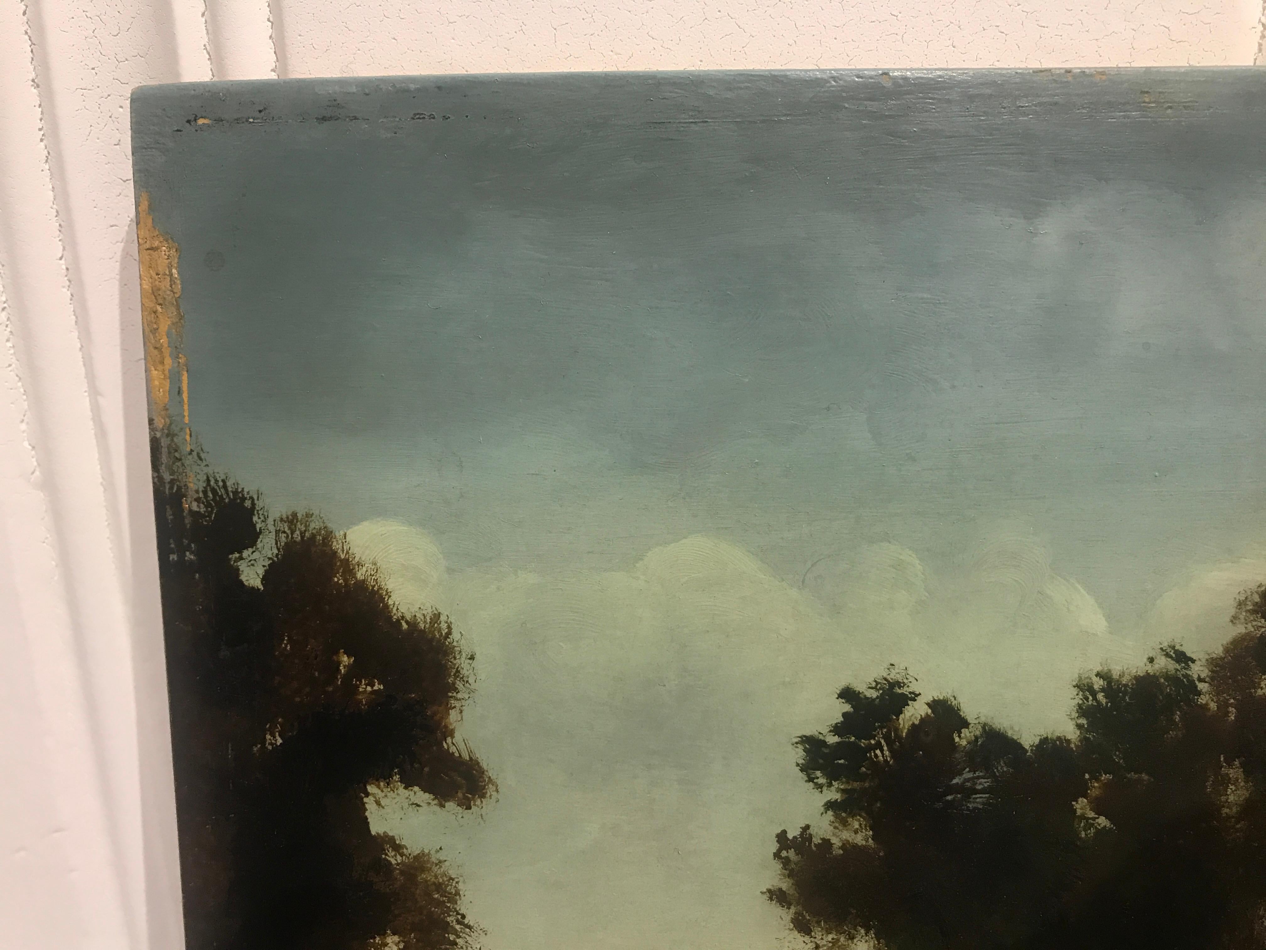 Paysage Par un Ami de Courbet:: Öl auf Karton:: Landschaftsgemälde des 19. Jahrhunderts 2