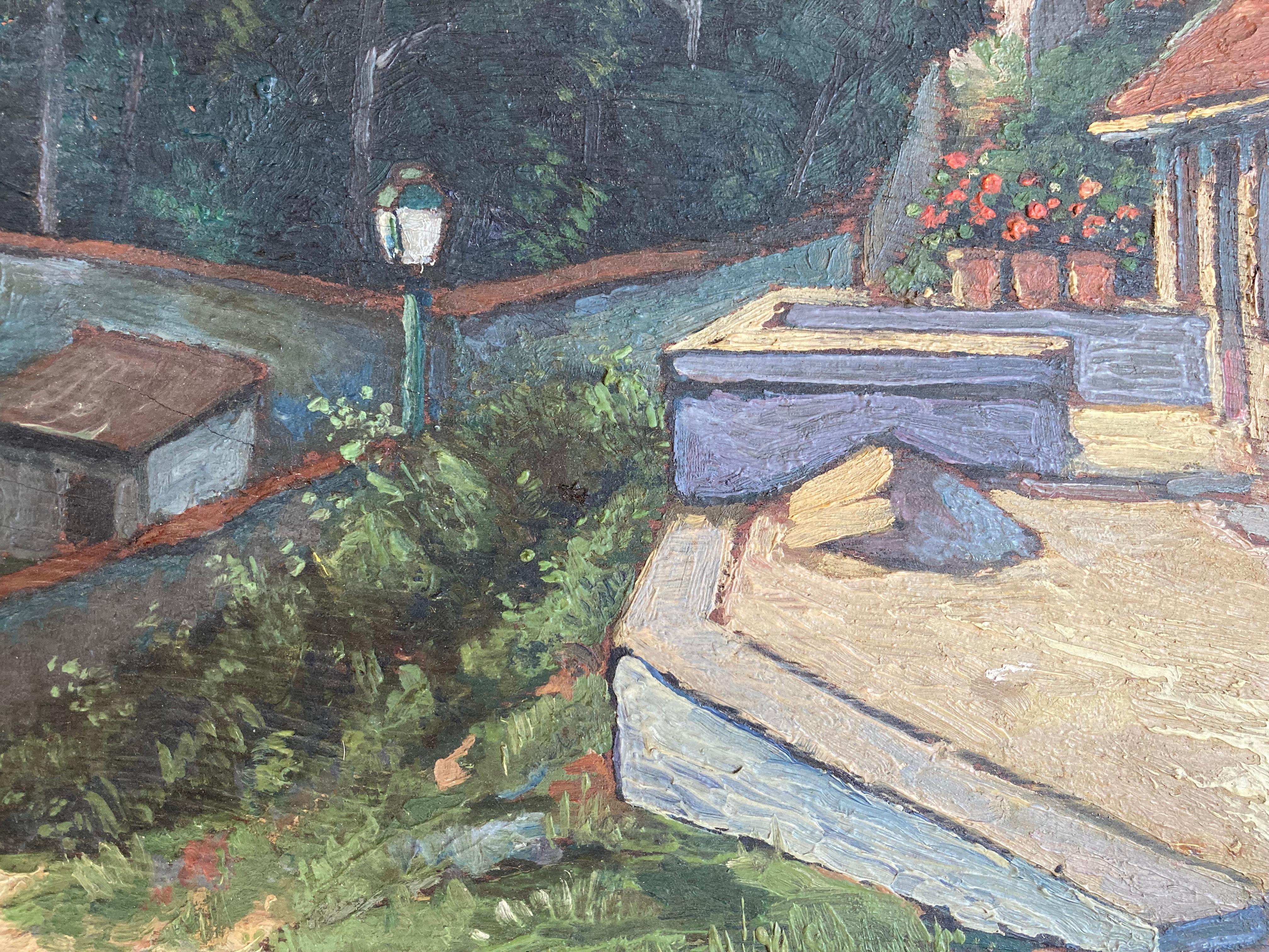 Peaceful Afternoon (gerahmt, impressionistische Landschaftsmalerei des frühen 20. Jahrhunderts) – Painting von Unknown