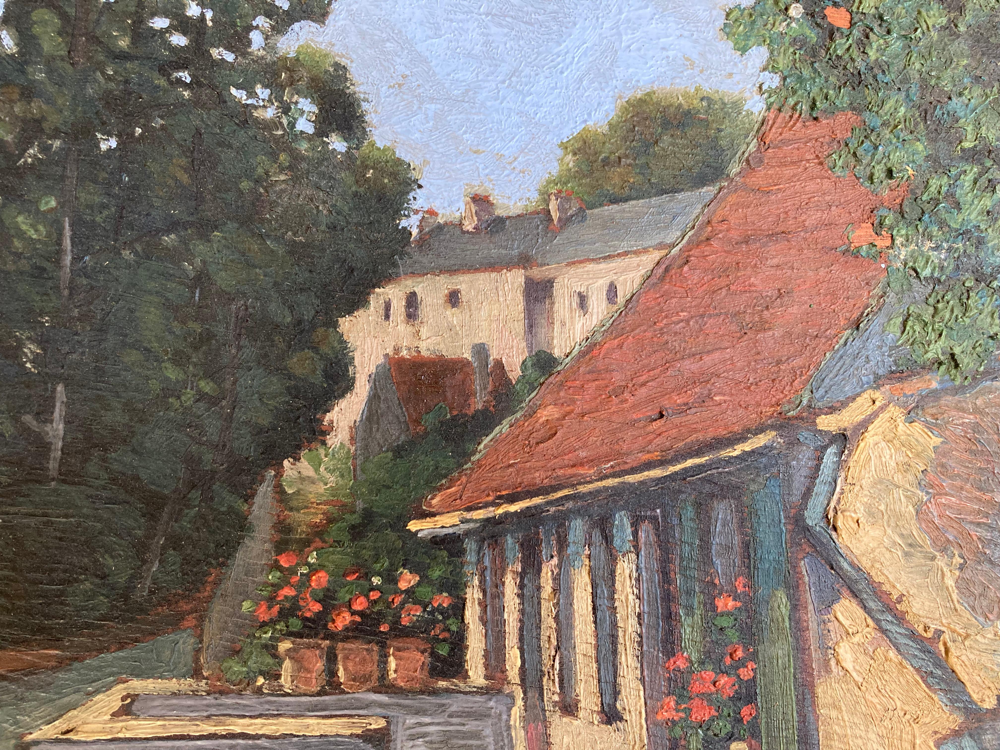 Peaceful Afternoon (gerahmt, impressionistische Landschaftsmalerei des frühen 20. Jahrhunderts) (Impressionismus), Painting, von Unknown