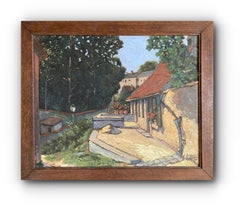 Peaceful Afternoon (Framed Early 20th Century Impressionist Landscape Painting)